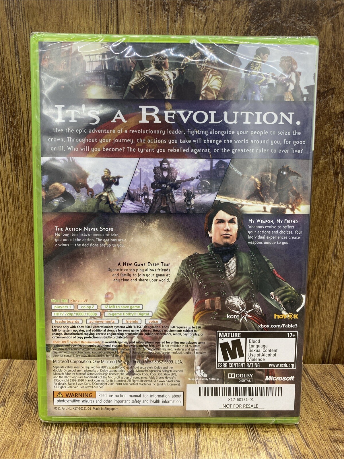 Fable III 3 (Microsoft Xbox 360, 2010) Not For Resale Edition – New/Sealed