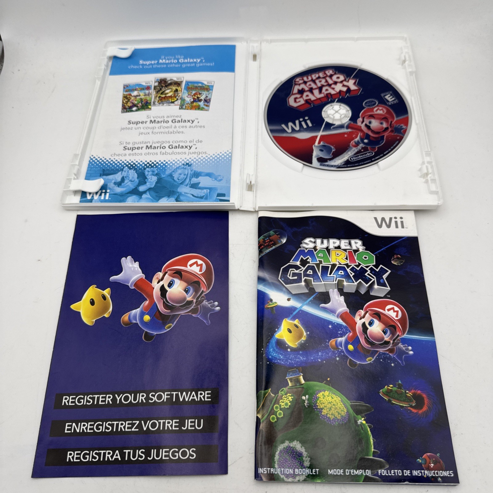 Super Mario Galaxy CIB Nintendo Wii Complete w/ Manual Tested Working Excellent