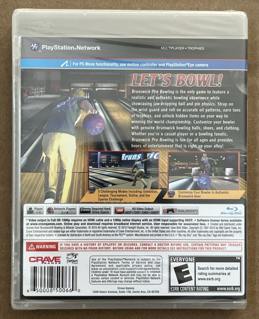Brunswick Pro Bowling Sony PlayStation 3 PS3 2010 Factory Sealed! New! Unopened!