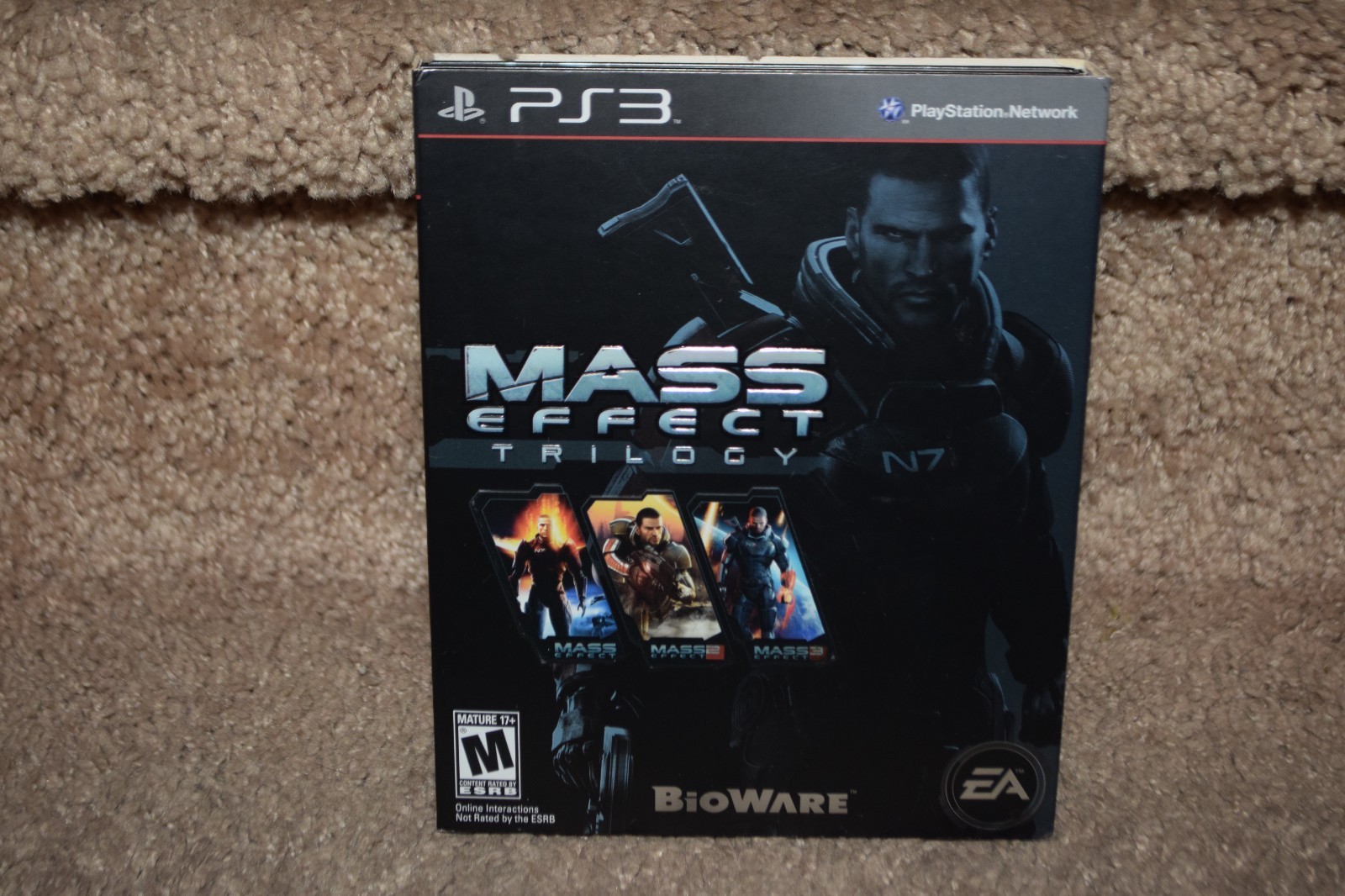 Mass Effect Trilogy PS3 Playstation 3 case, slip cover, (3) discs, paperwork