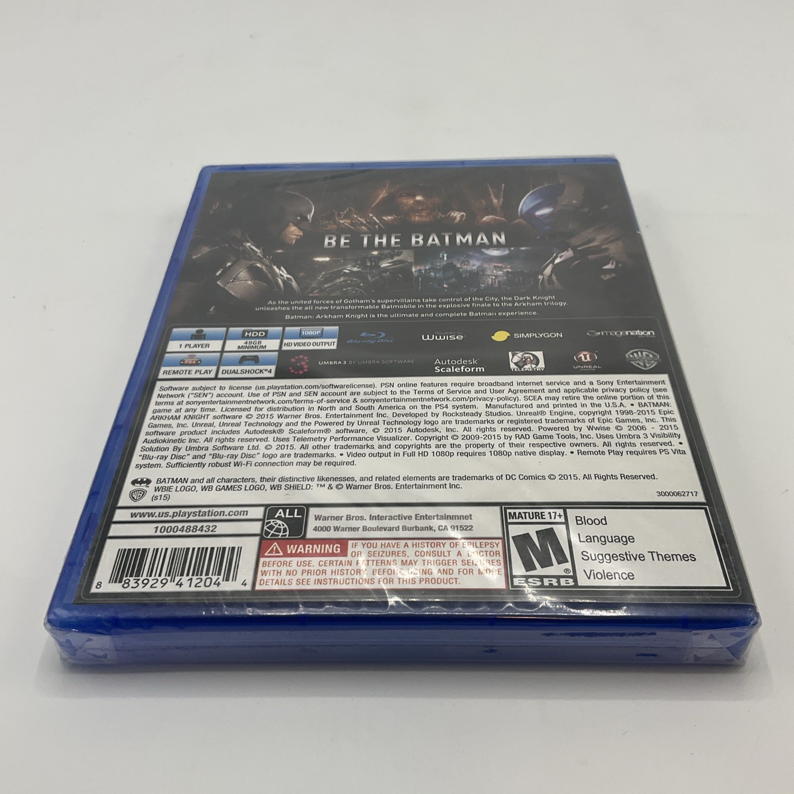 PlayStation 4 PS4 Batman Arkham Knight (WB, 2015) *SEALED, Harley Quinn Pack*