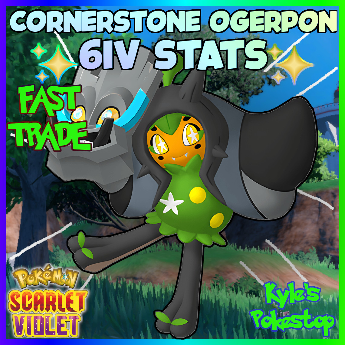 ✨ 6IV ALL 4 OGERPON ✨ POKEMON SCARLET & VIOLET EV BATTLE READY 🚀SENTFAST 4 PACK