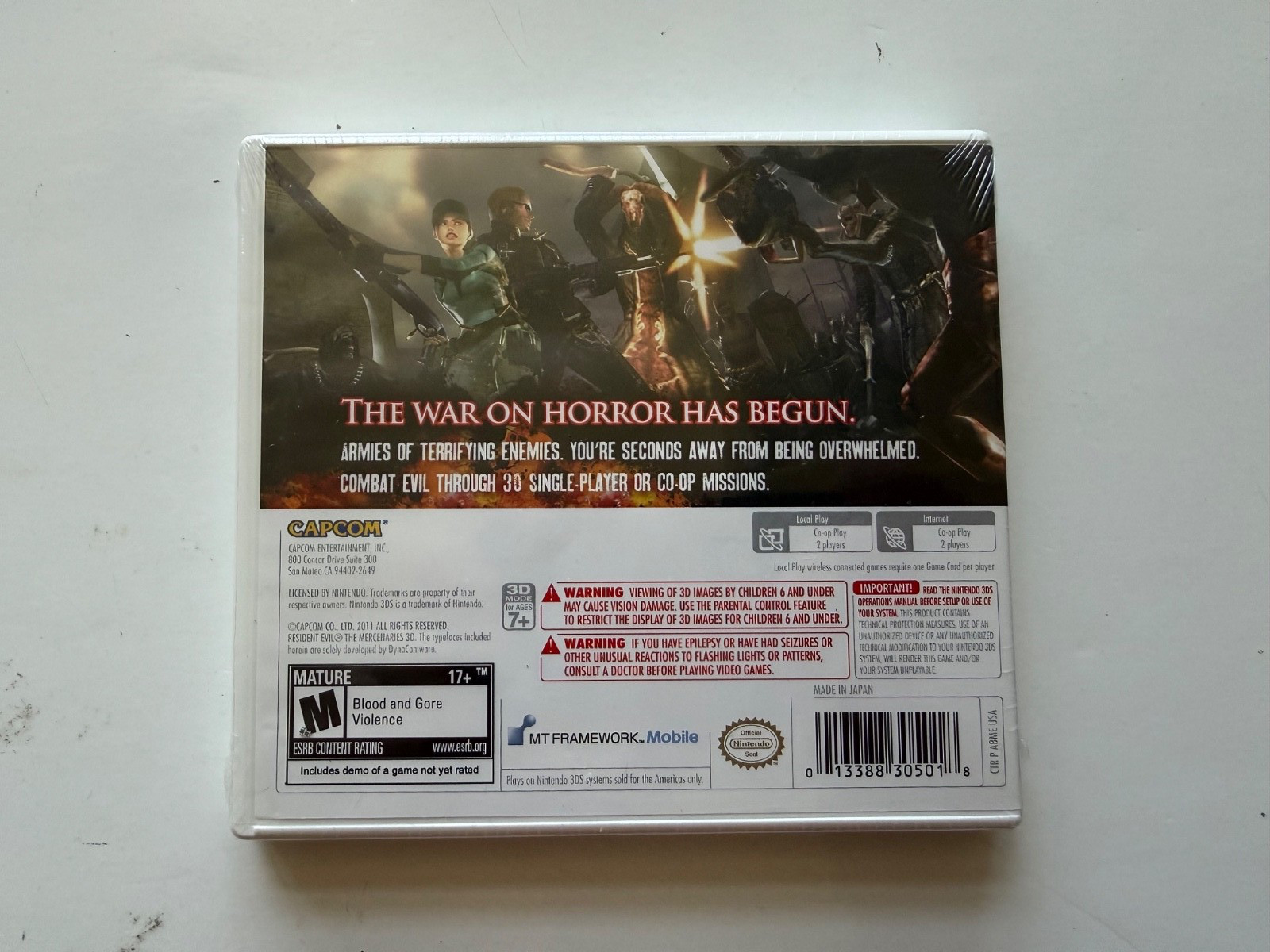 Resident Evil: The Mercenaries 3D (Nintendo 3DS, 2011) RE New Factory Sealed OOP