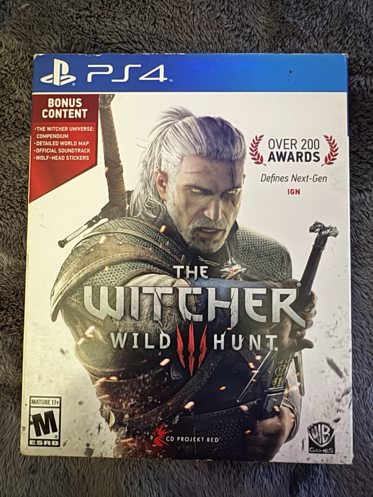 CD Projekt Red The Witcher 3: Wild Hunt PS4 Case, Manual, Soundtrack, Inserts