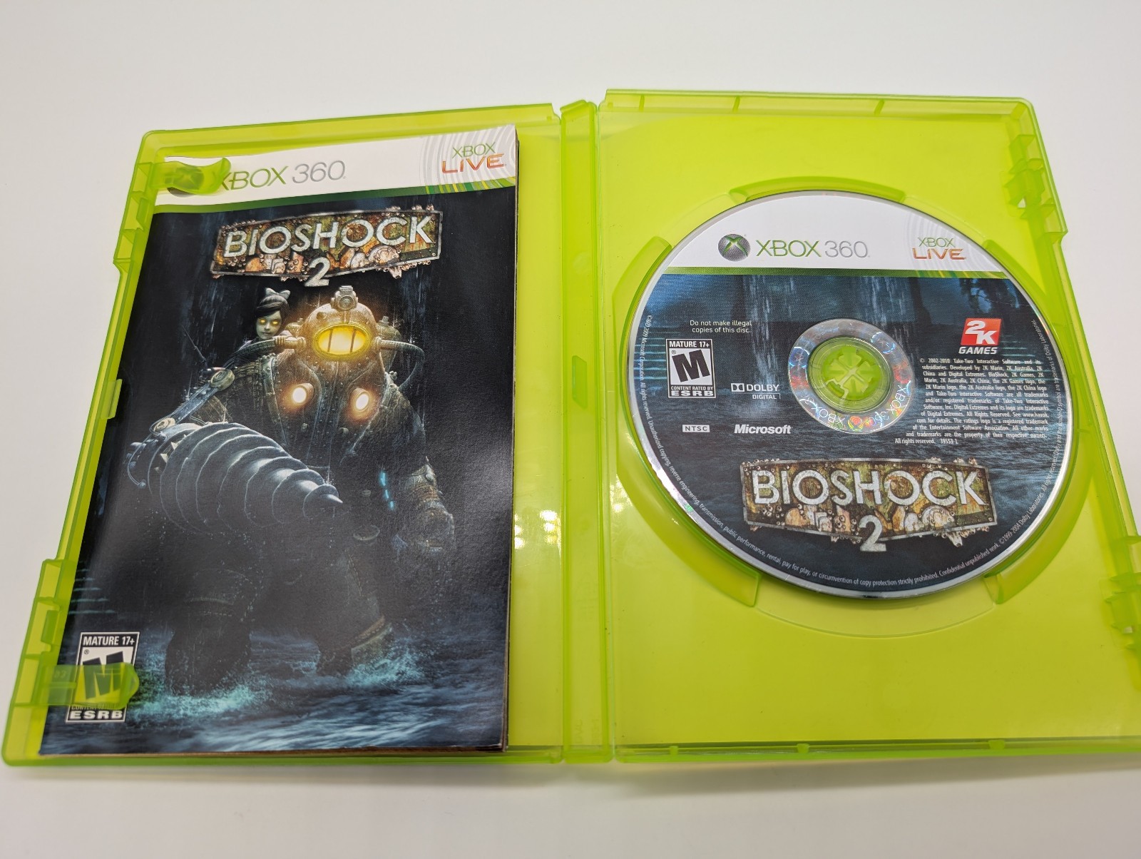 BioShock 2 (Microsoft Xbox 360, 2010) VERY GOOD W/MANUAL! MAIL IT TOMORROW!
