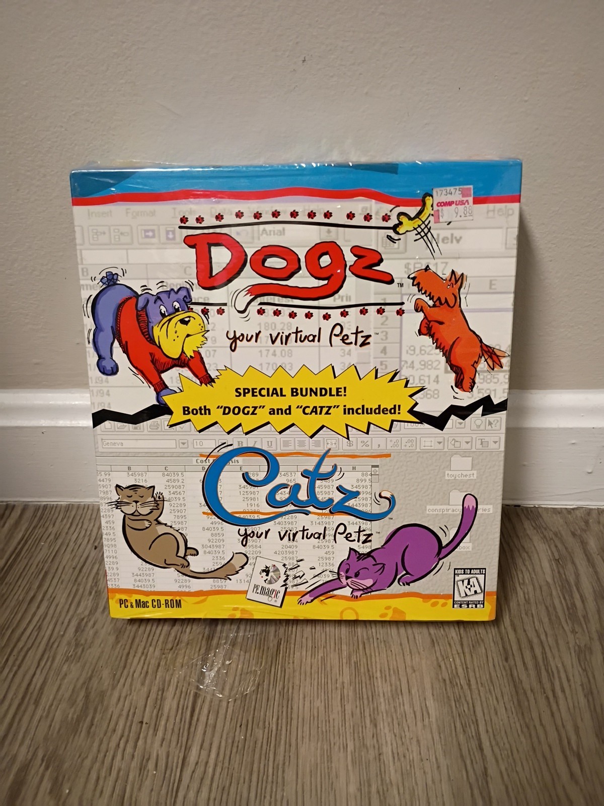 Dogz + Catz Virtual Petz Bundle PC 1995 Vintage Factory Sealed Damaged Shrink