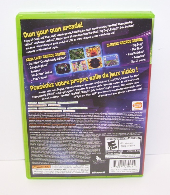 Namco Museum: Virtual Arcade( Microsoft Xbox 360, 2008) Super Clean DISK