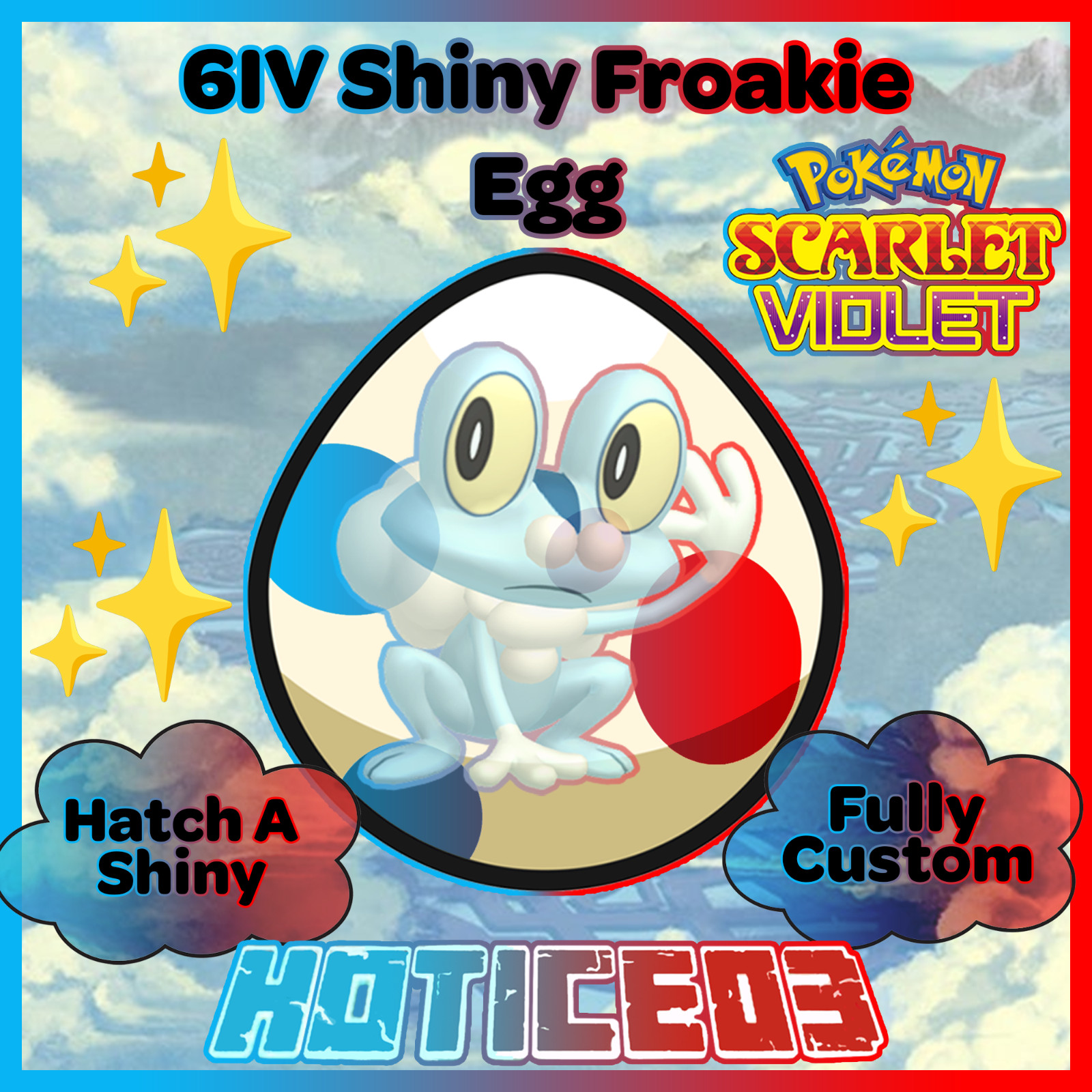 Froakie ✨ SHINY 6IV EGG ✨ Pokemon Scalet & Violet ✨ TEAL MASK DLC ✨