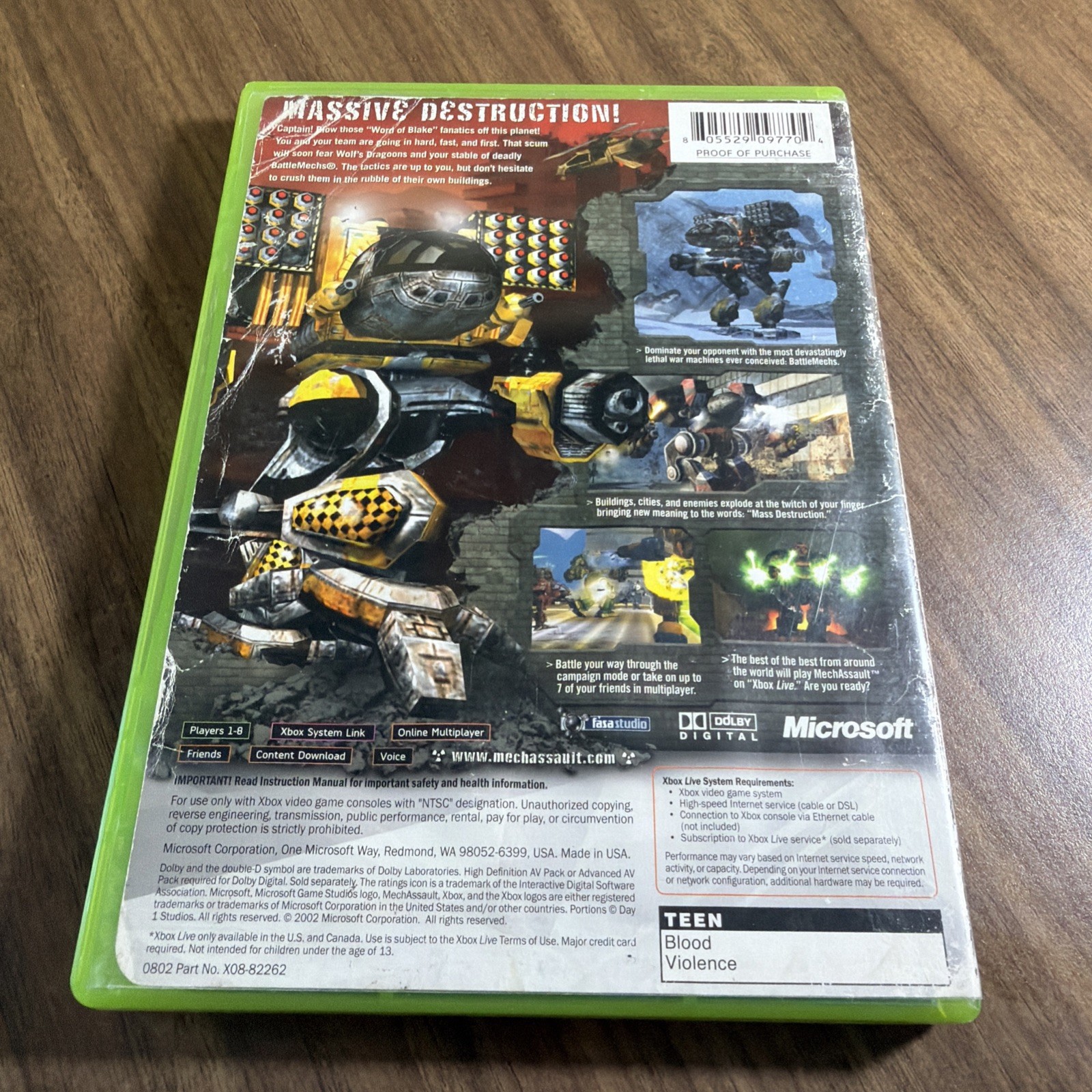 MechAssault (Microsoft Xbox, 2002) CIB **TESTED**
