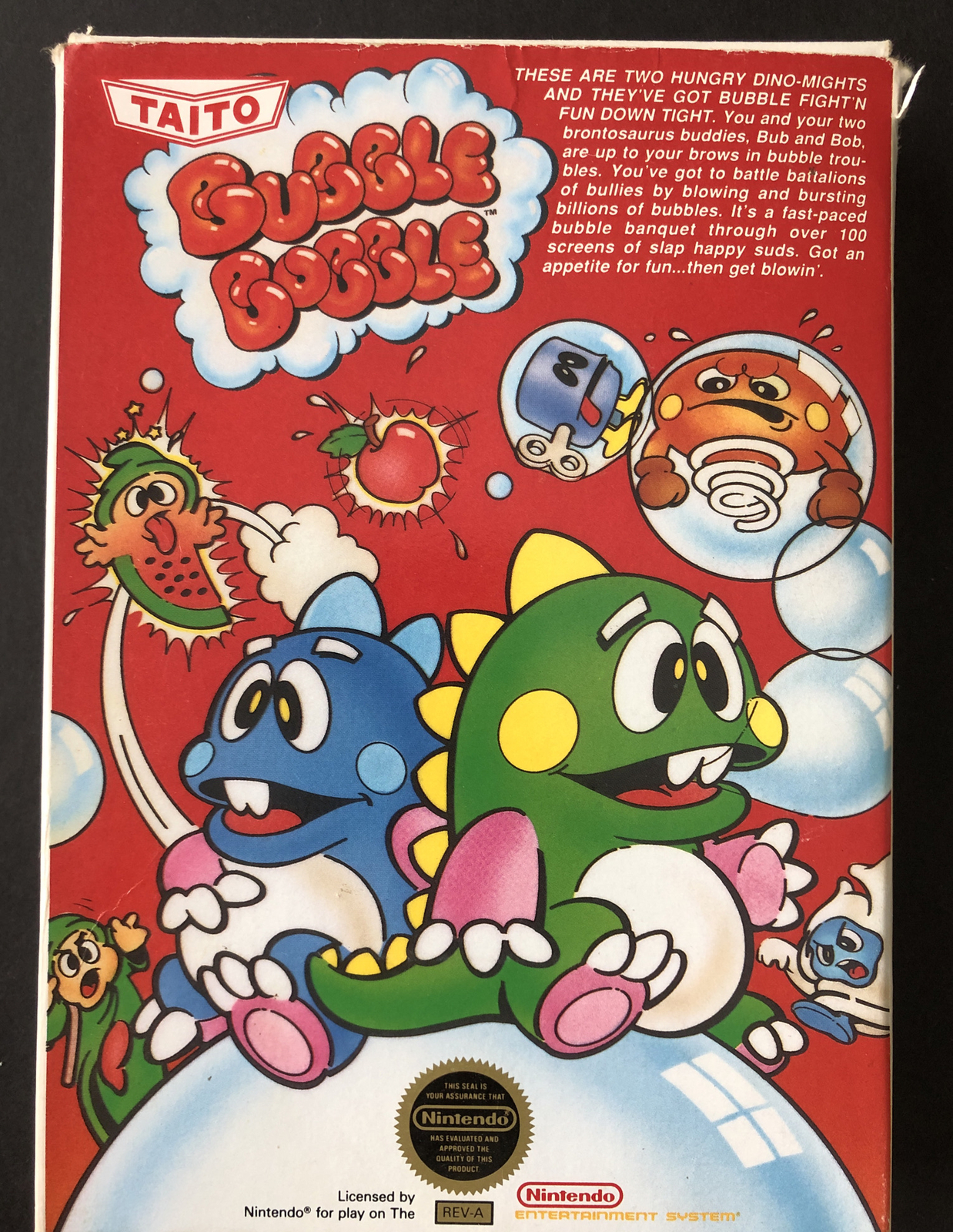 Nintendo NES Bubble Bobble 1988 Original Game, Box, Instruction Booklet