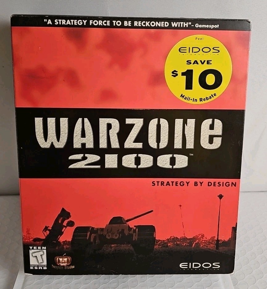 Warzone 2100 (PC, 1999, Eidos) Big Box Display Complete 3 Discs Manual & Inserts