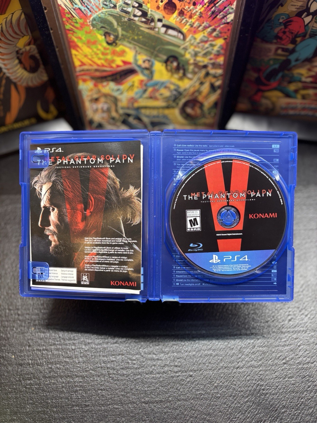Konami Metal Gear Solid V Phantom Pain Day One+Manual PS4 M NTSC 2015 CIB!