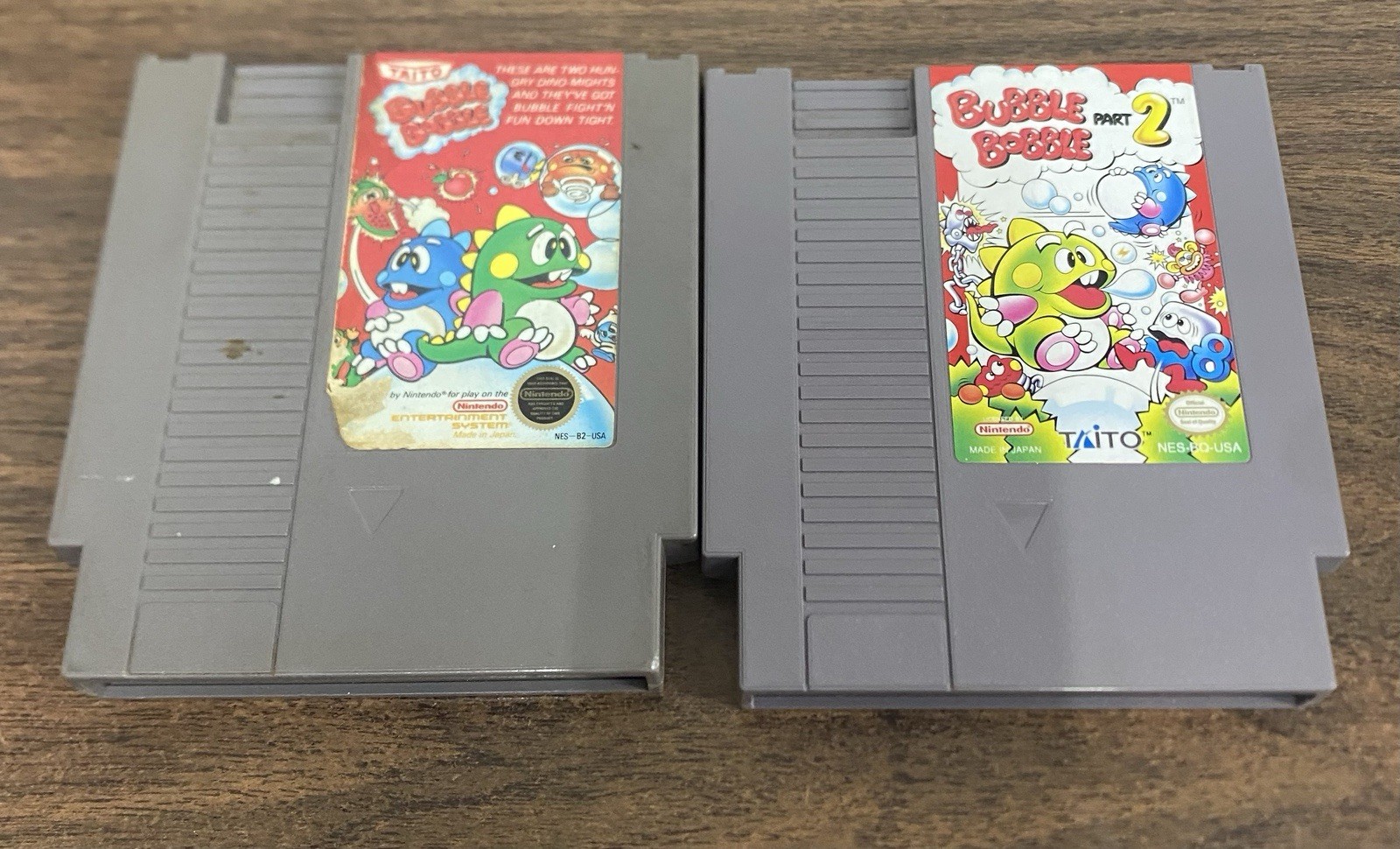Taito Bubble Bobble & Bubble Bobble Pt 2 Nintendo NES 2-Game Lot Cartridges Only