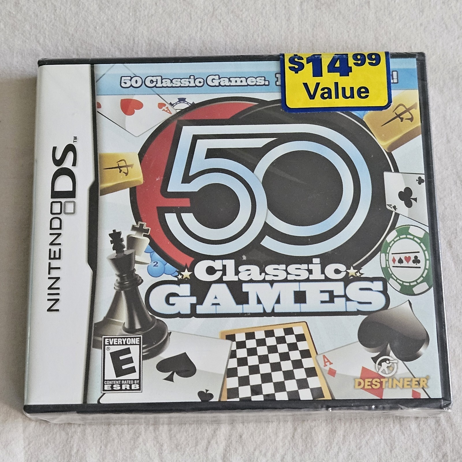 Nintendo DS 50 Classic Games 2009 Chess Puzzle Mahjongg Puzzle Black Jack Board