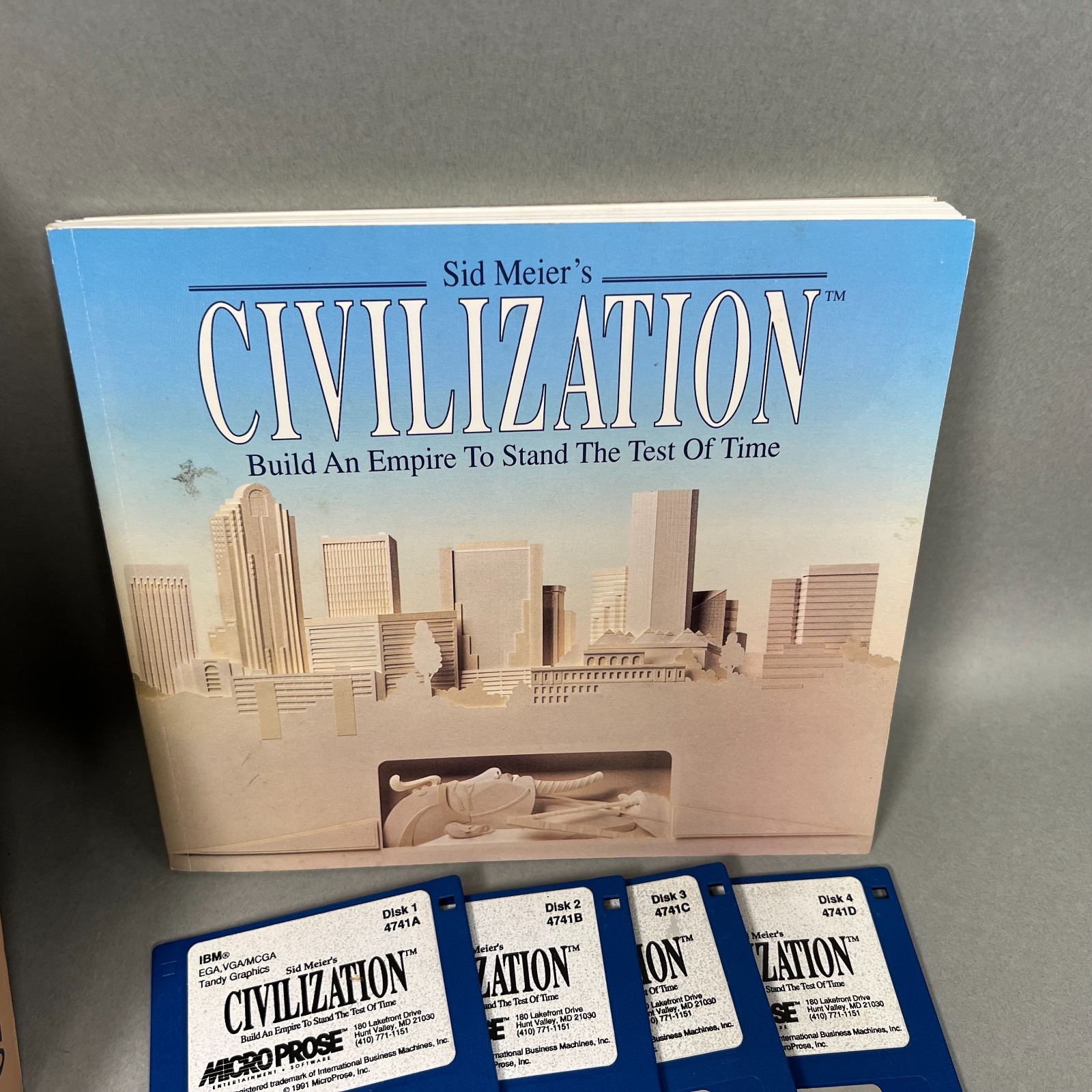 CIB Sid Meier’s Civilization 1993 PC IBM 3.5″ Microprose Disks Big Box COMPLETE