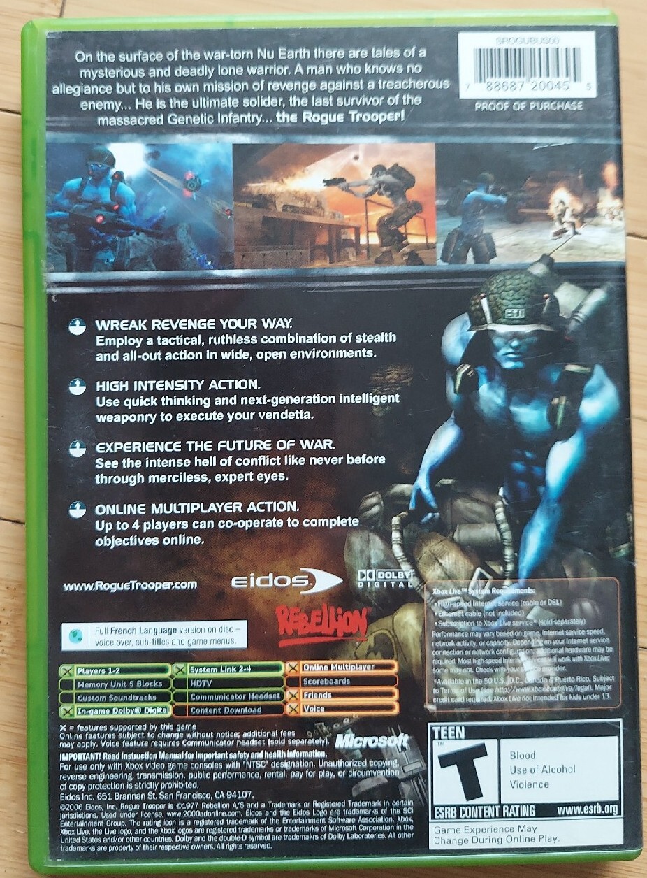 Rogue Trooper (Microsoft Xbox, 2006) No Manual