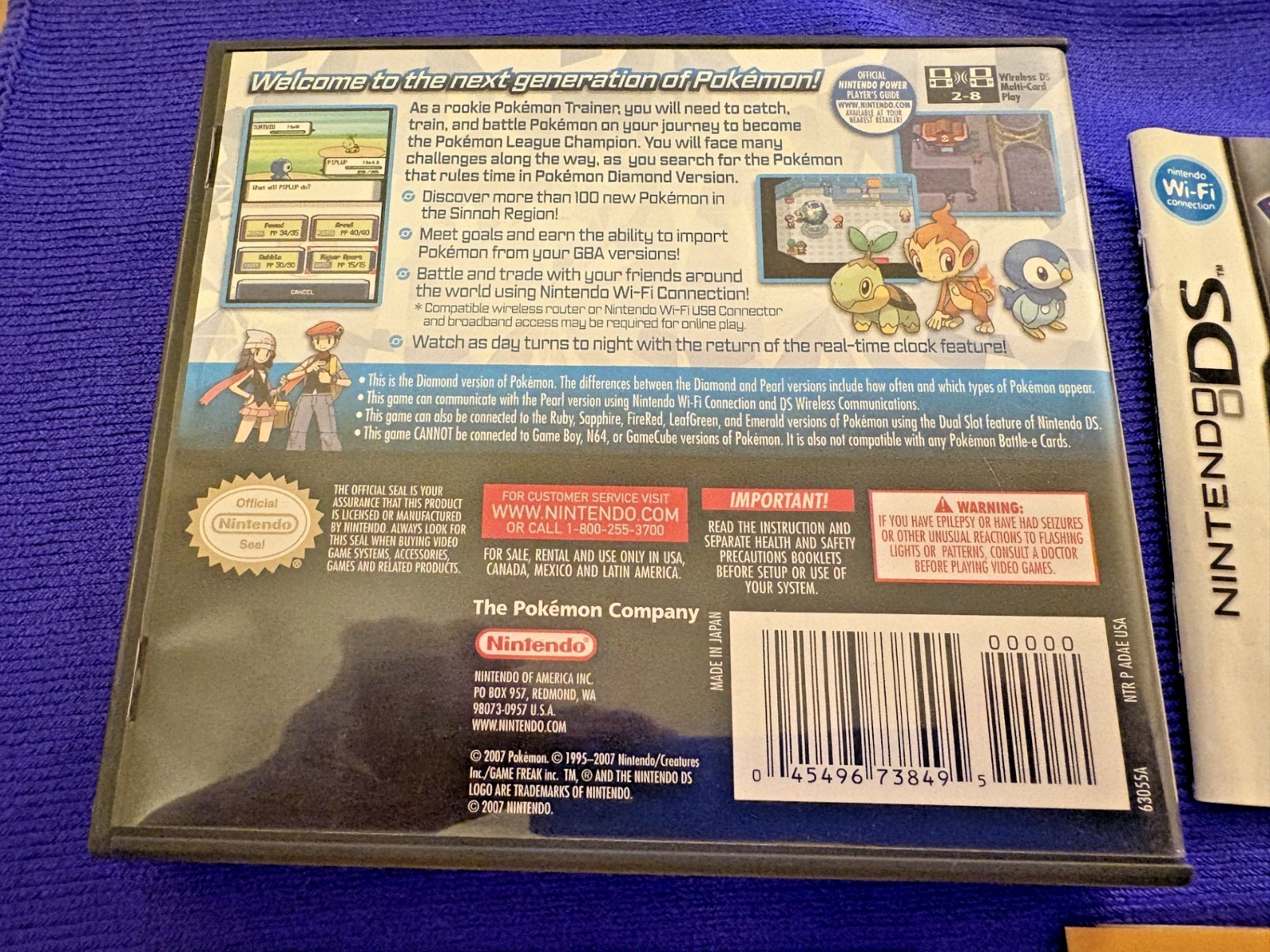 Pokémon: Diamond Version (Nintendo DS, 2007) CIB W/Poster – Authentic – Tested