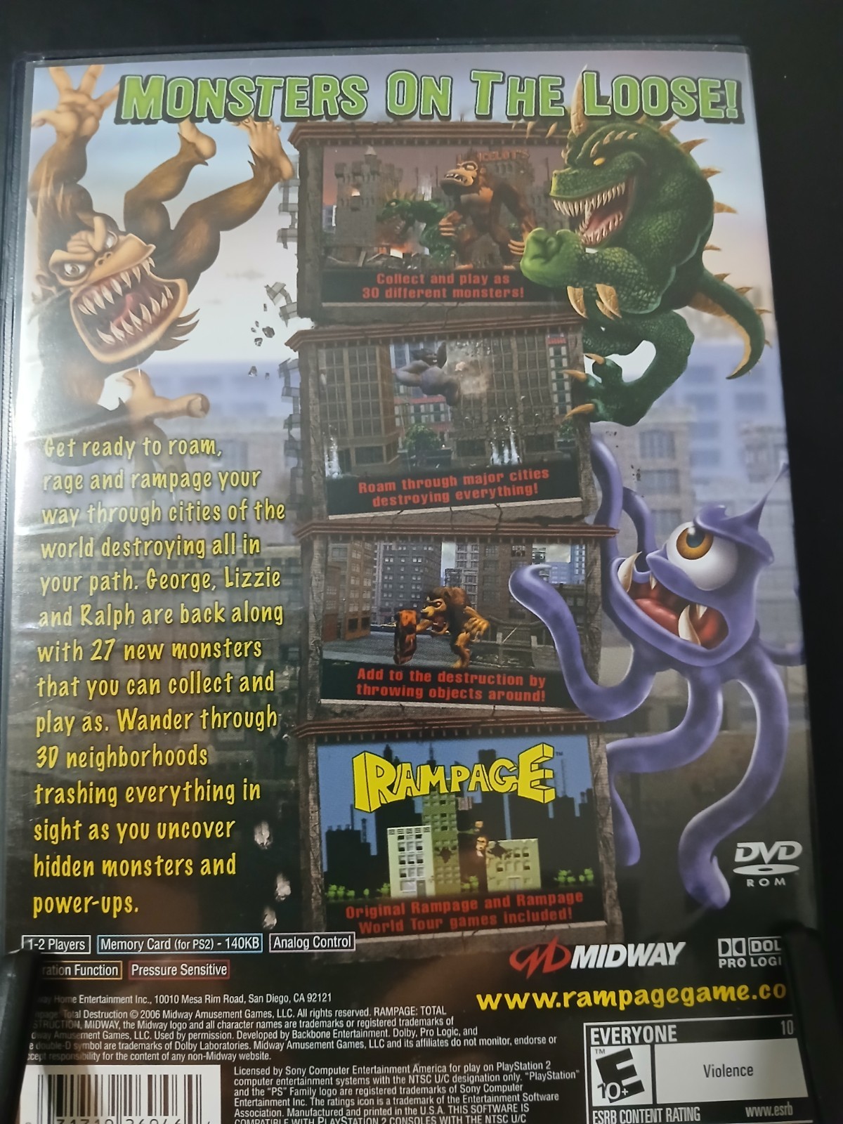 Rampage Total Destruction – Sony Playstation 2 PS2 Excellent Cond.