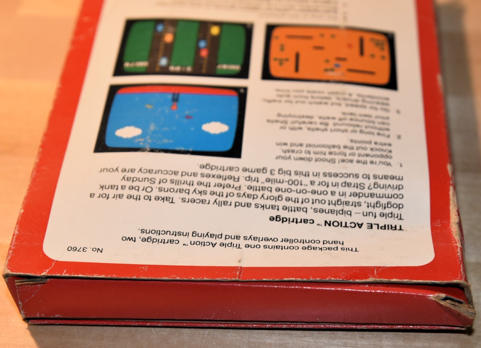 Triple Action (Intellivision, 1981) Game Complete With Box, Manual & Overlays