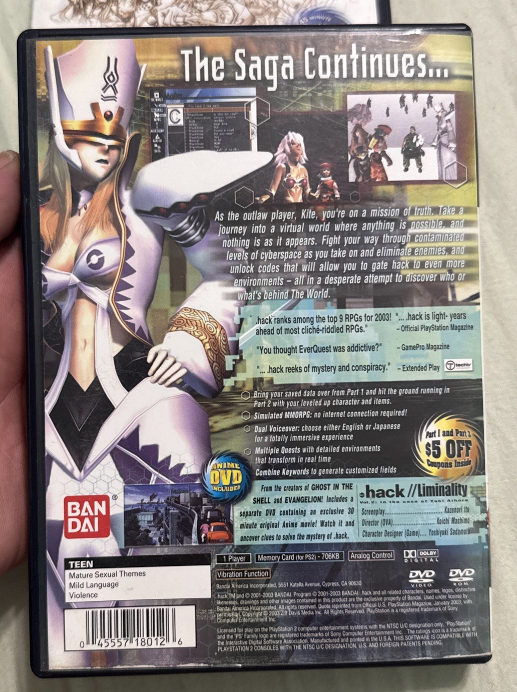 DOT .hack Infection Mutation Outbreak Part 1 2 3 PS2 ALL CIB w/ DVD EUC Tested
