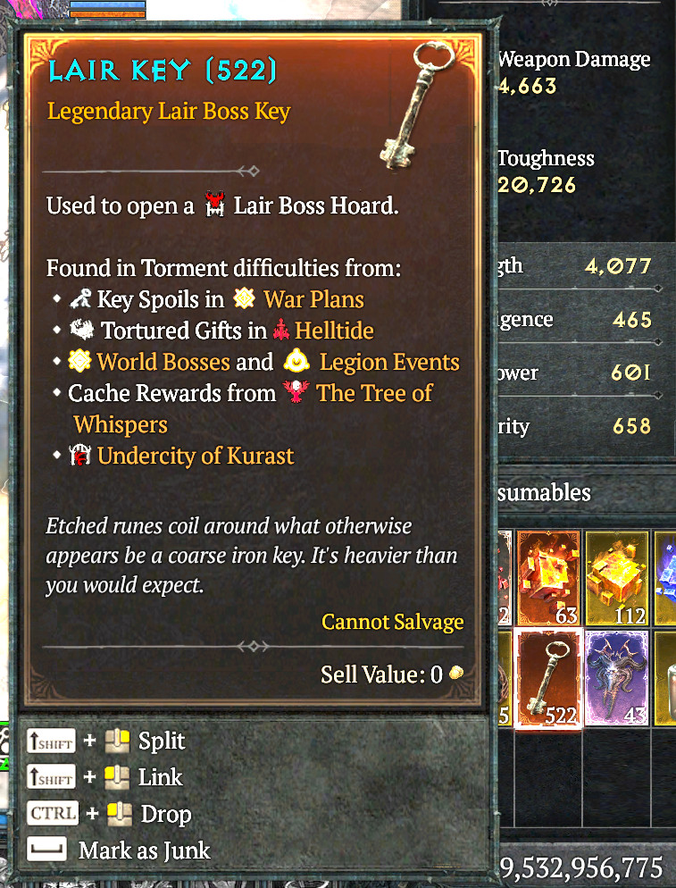 Diablo 4 D4 SEASON 14 NEW SEASON Lair Keys (For All Lair + Bosses)