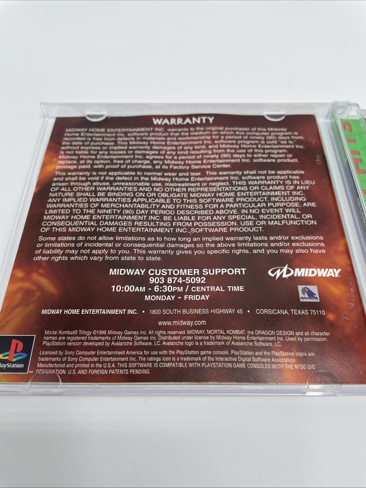 Mortal Kombat Trilogy PS1 PlayStation 1 Complete CIB Greatest Hits + Reg Card