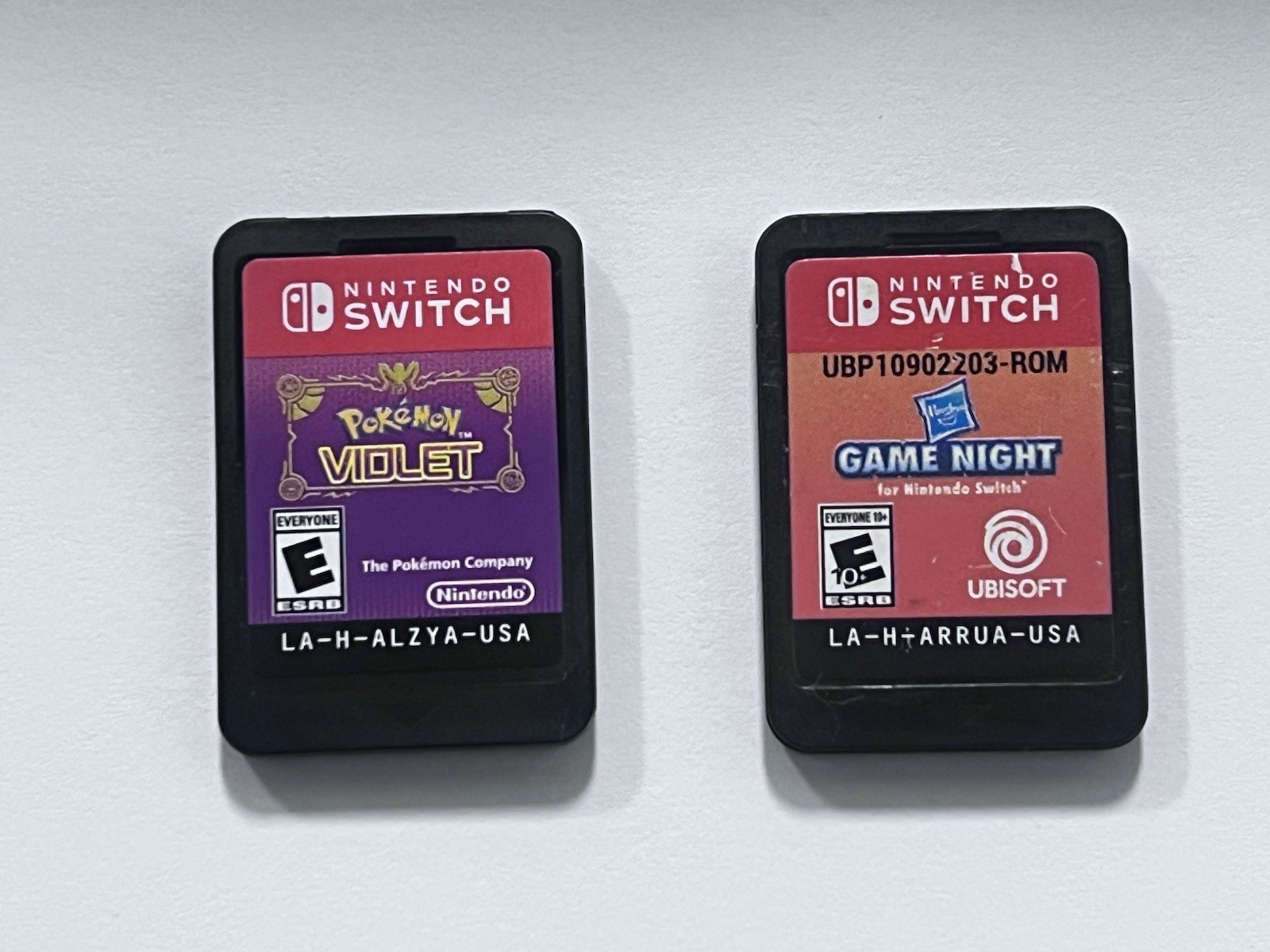 Pokémon Violet + Hasbro Game Night (Nintendo Switch) Game Cartridges Tested