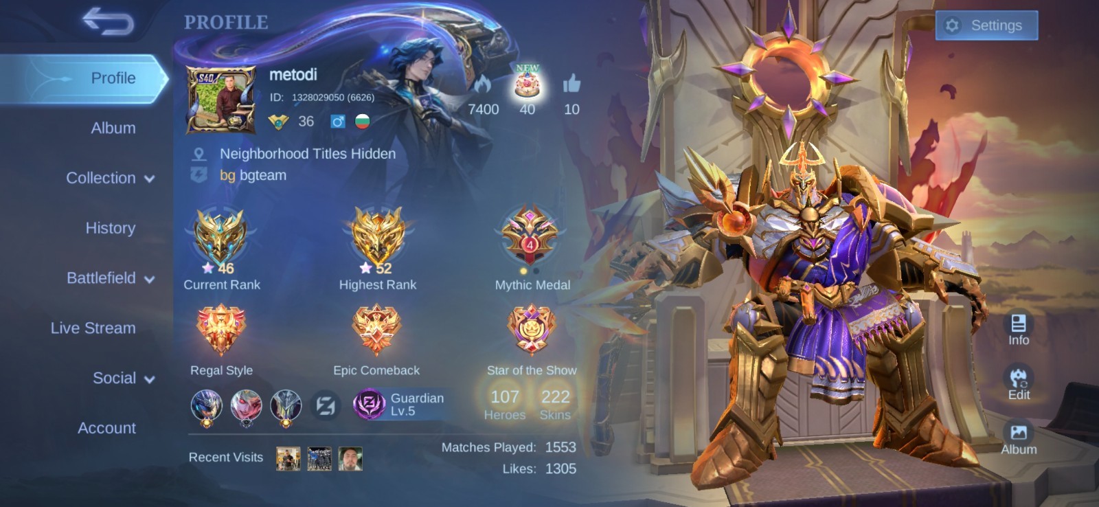 mobile legends bang bang accounts