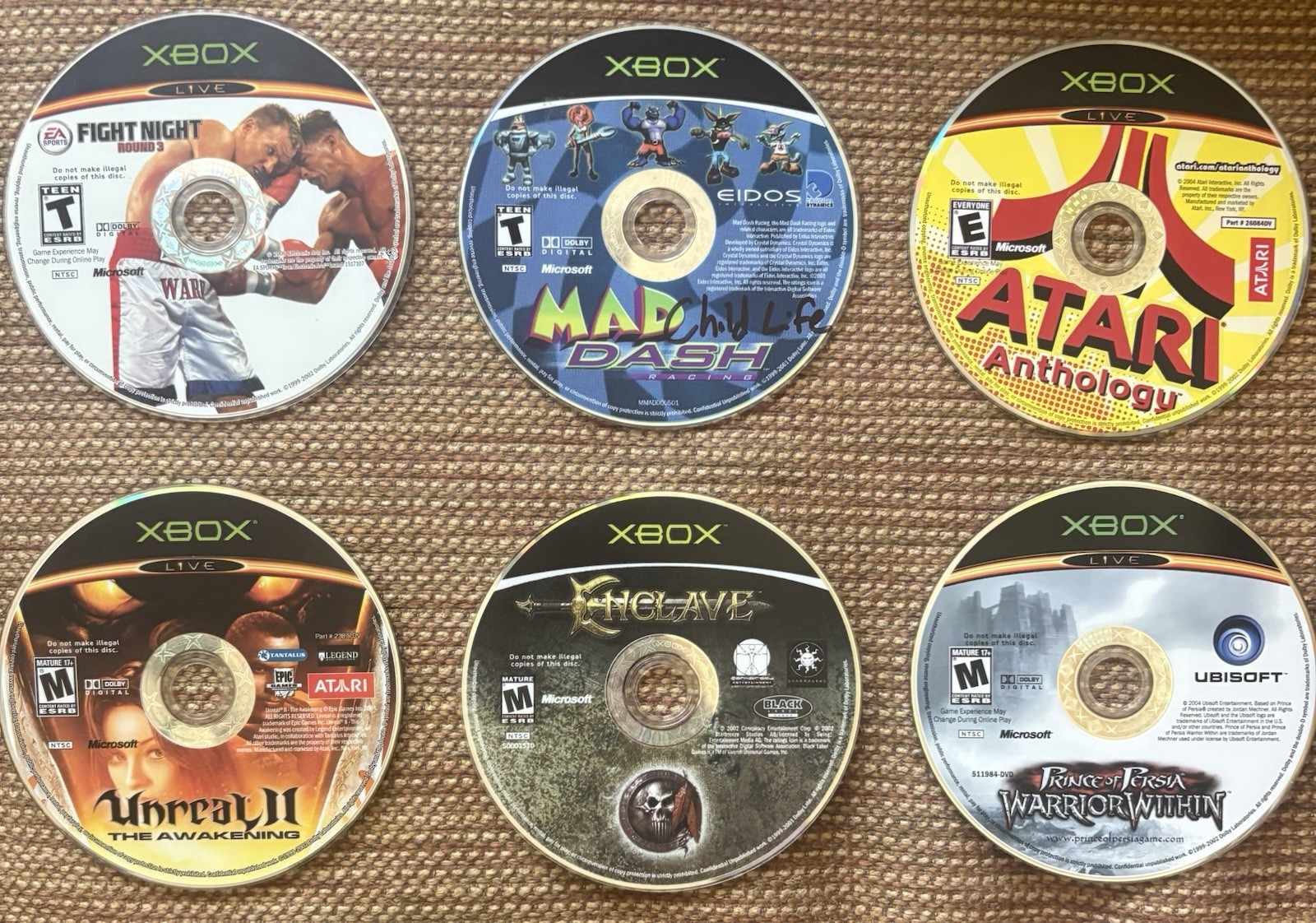 XBOX COLLECTION (Enclave, Mad Dash, Fight Night, Prince, Unreal, Atari)