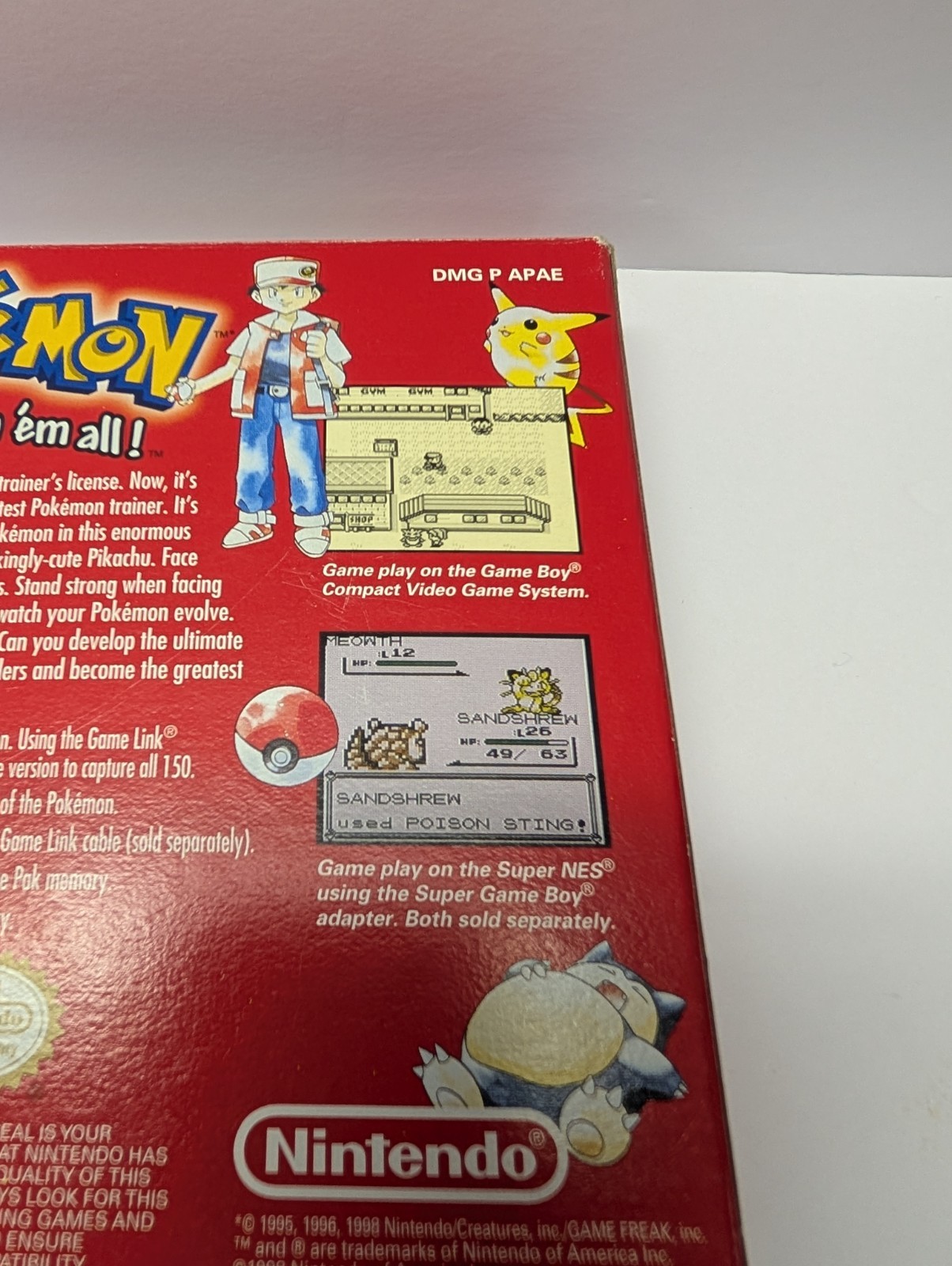 Pokemon Red Version Nintendo GameBoy 1ST PRINT BOX & MANUAL GOOD NO GAME LOOK
