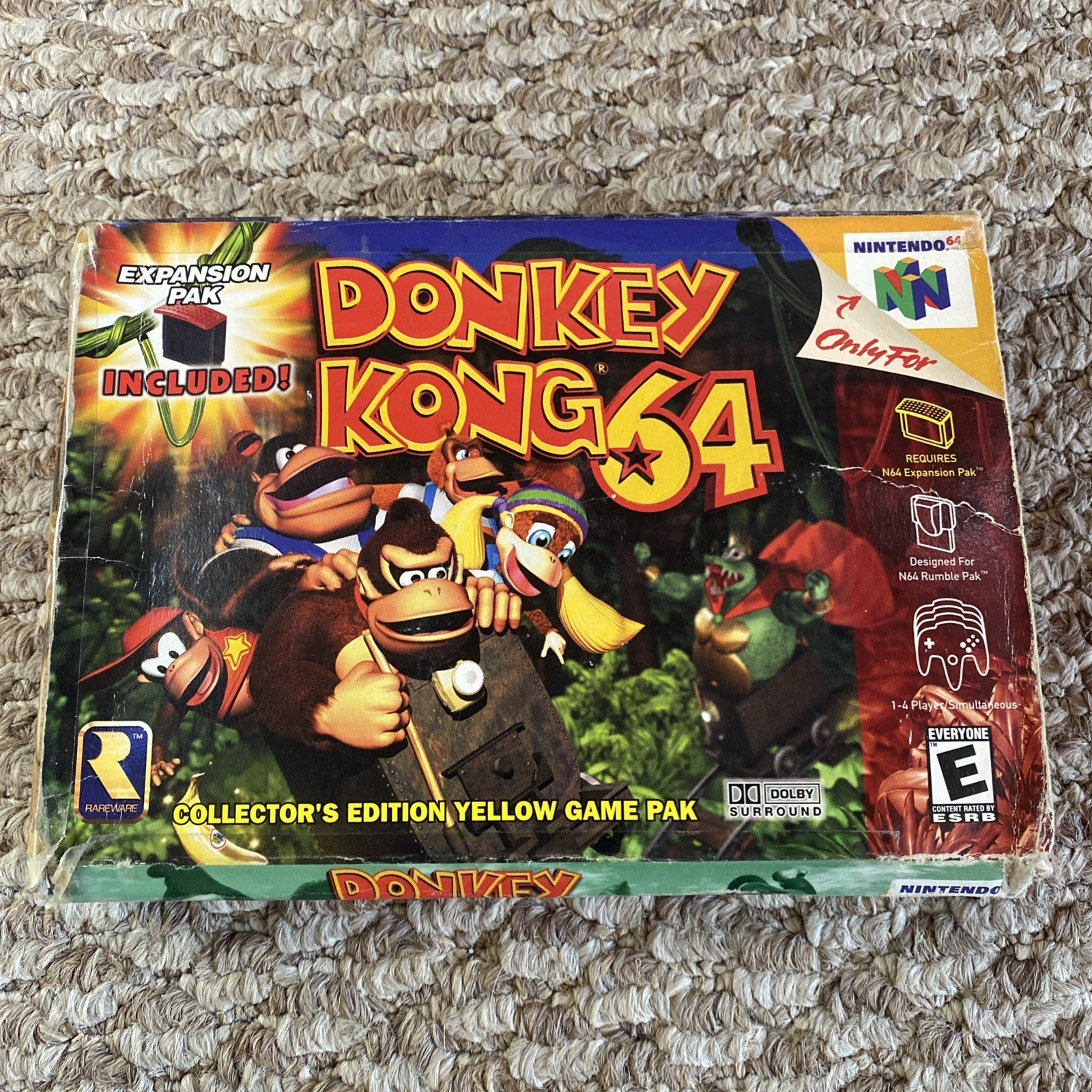 Donkey Kong 64 (Nintendo 64, 1999) With Box & Manual Authentic