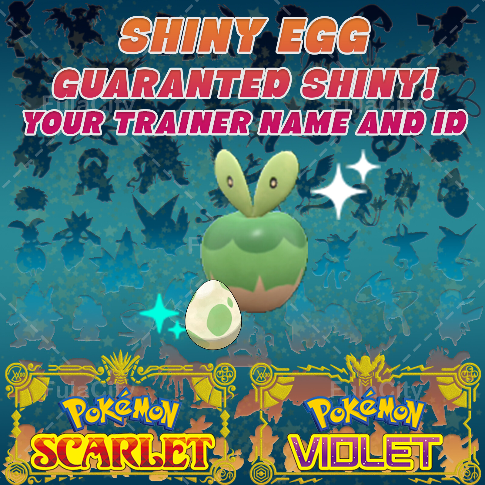 APPLIN POKEMON SCARLET VIOLET ✨ SHINY EGG 6 IV ✨ CUSTOM AVAILABLE ✨