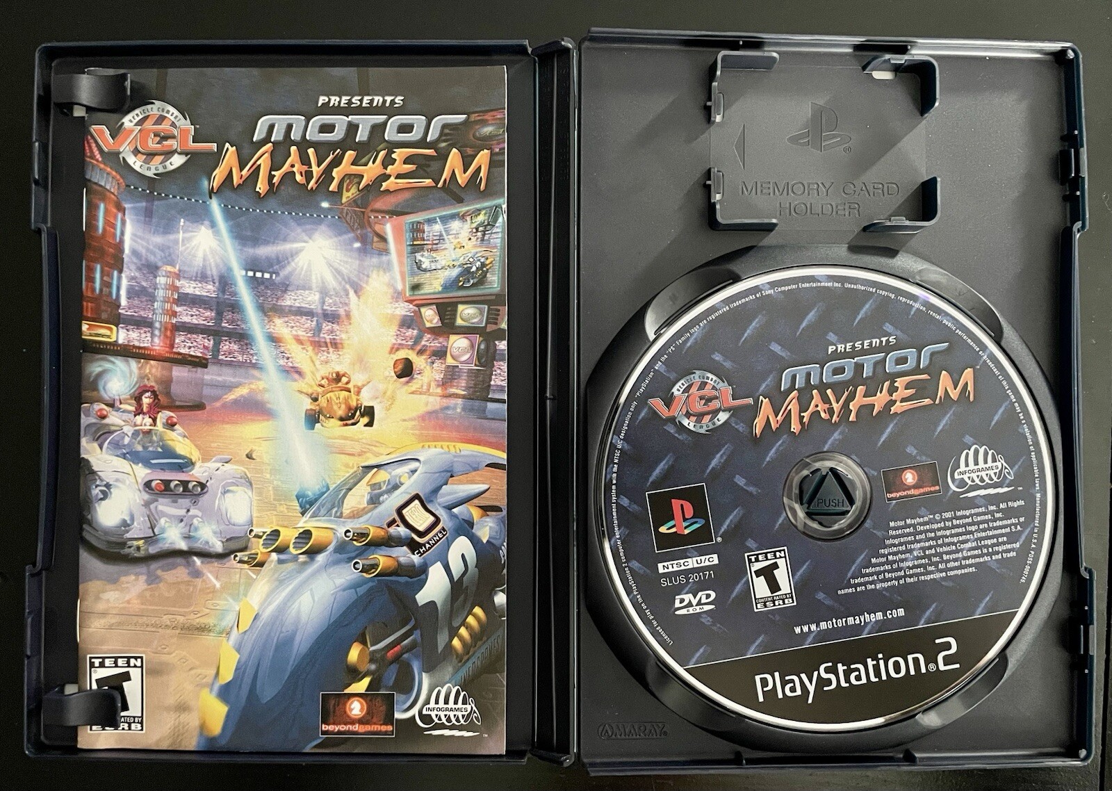 Motor Mayhem Vehicular Combat League (PS2, 2001) With Manual, Tested