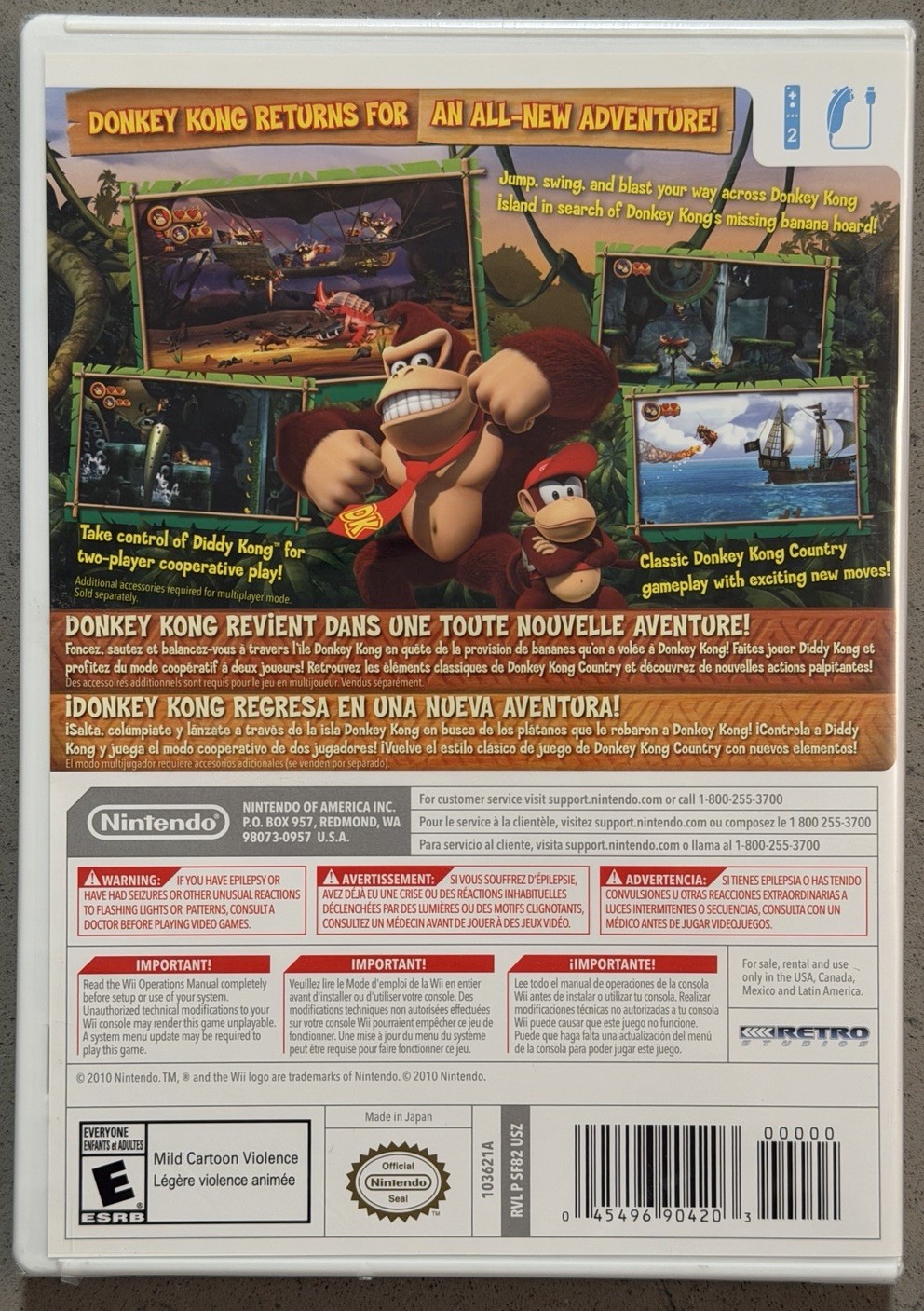Donkey Kong Country Returns – Wii, 2010 – Nintendo Selects – New & Sealed