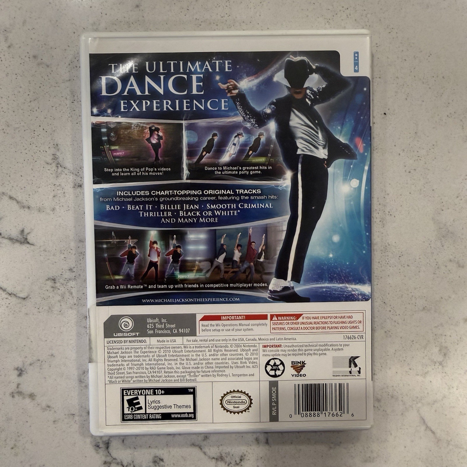 Michael Jackson The Experience Wii CIB Nintendo Wii Great Condition Overall