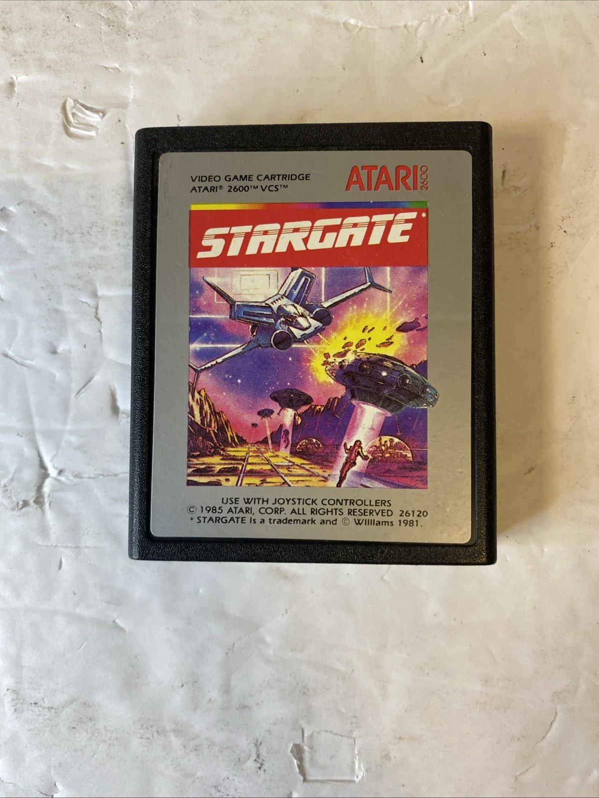 Stargate Video Game Cartridge (Atari 2600, 1987)
