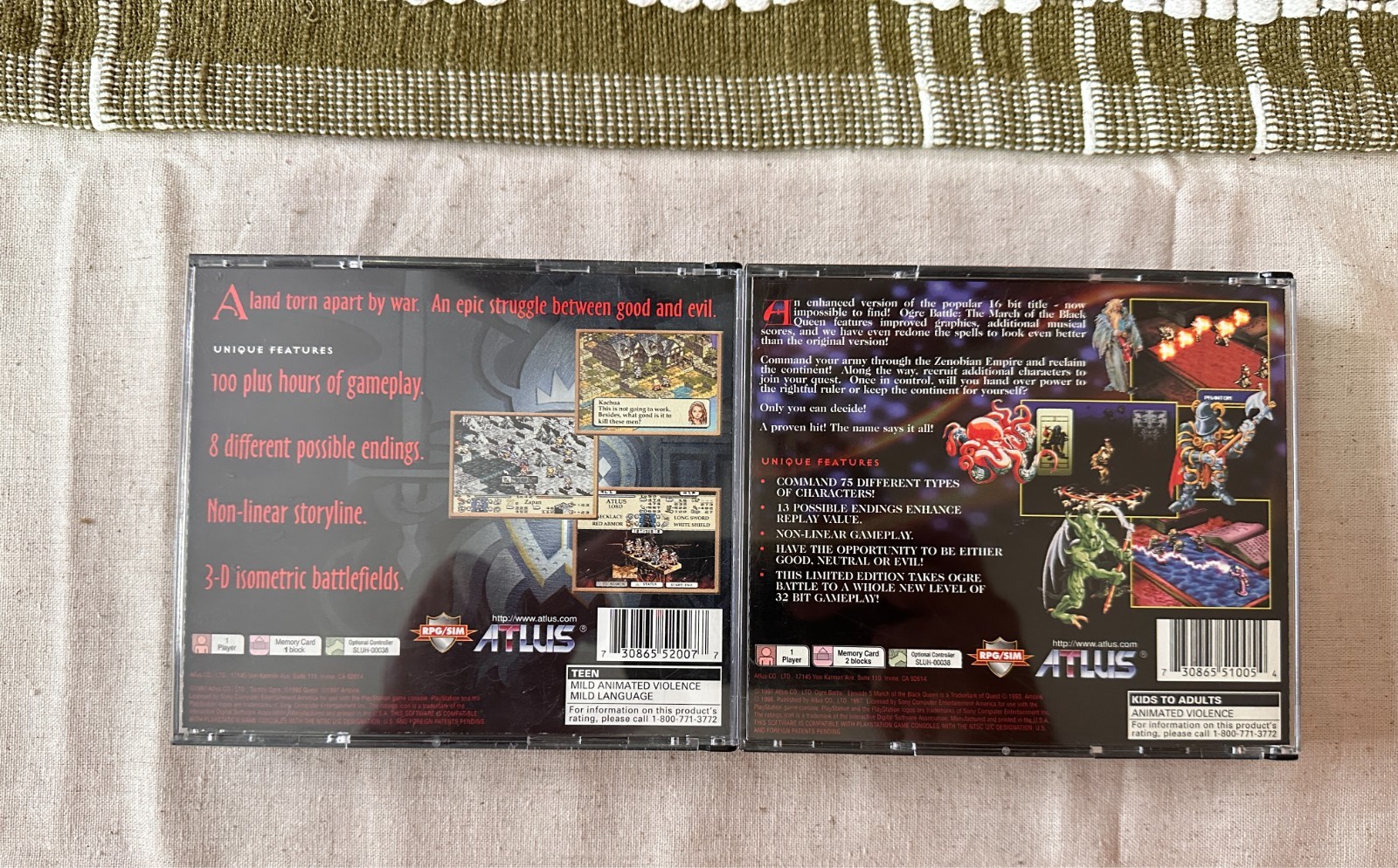 Tactics Orge & Ogre Battle Limited Edition – PlayStation 1 – Atlus – Rare!!