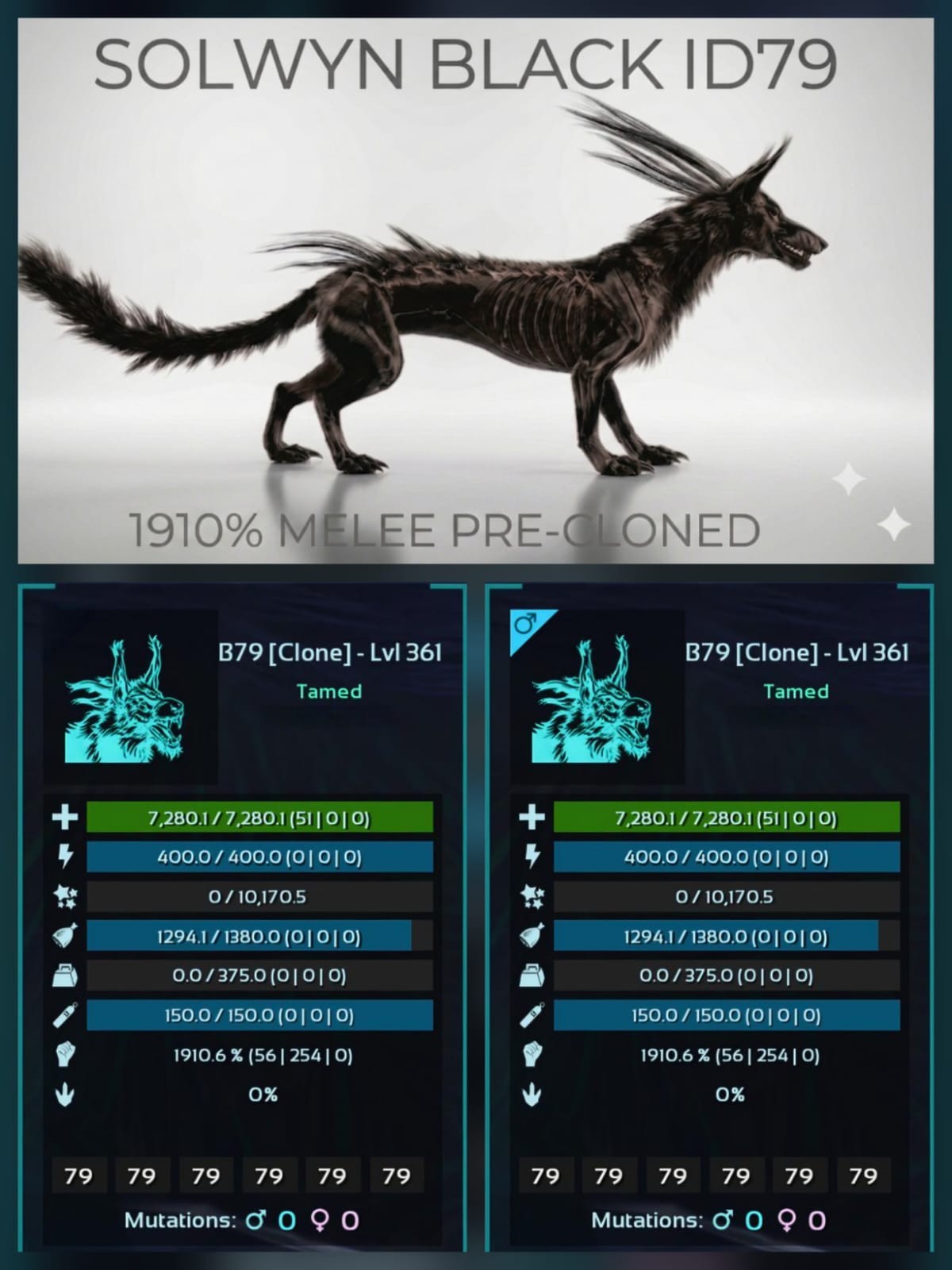 SOLWYN PRE-CLONED Breeding Pair – TOP MELEE – Ark Asa Official PVE PC/XBOX/PS5