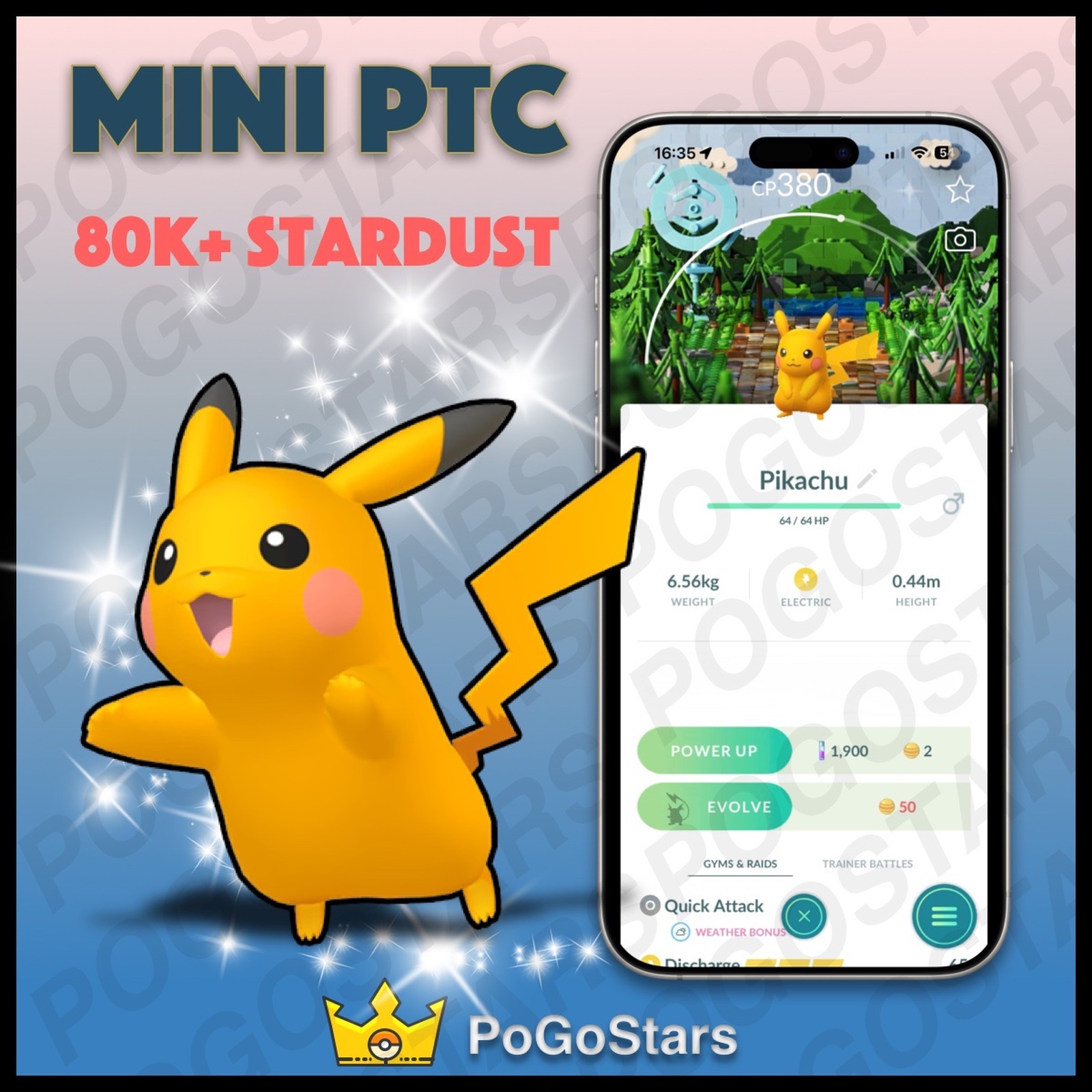 Pokémon PTC GO – Shiny Pikachu – LEGO Stamp Rally✨Special Background✨