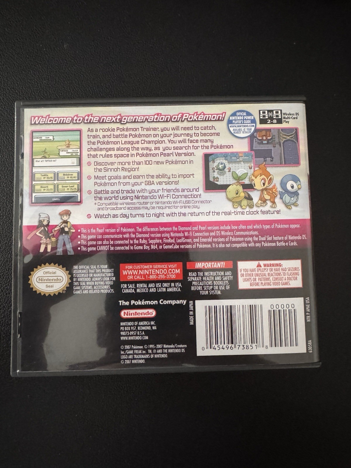 Pokémon Pearl Version (Nintendo DS, 2007) – Authentic, Complete in Box (CIB)