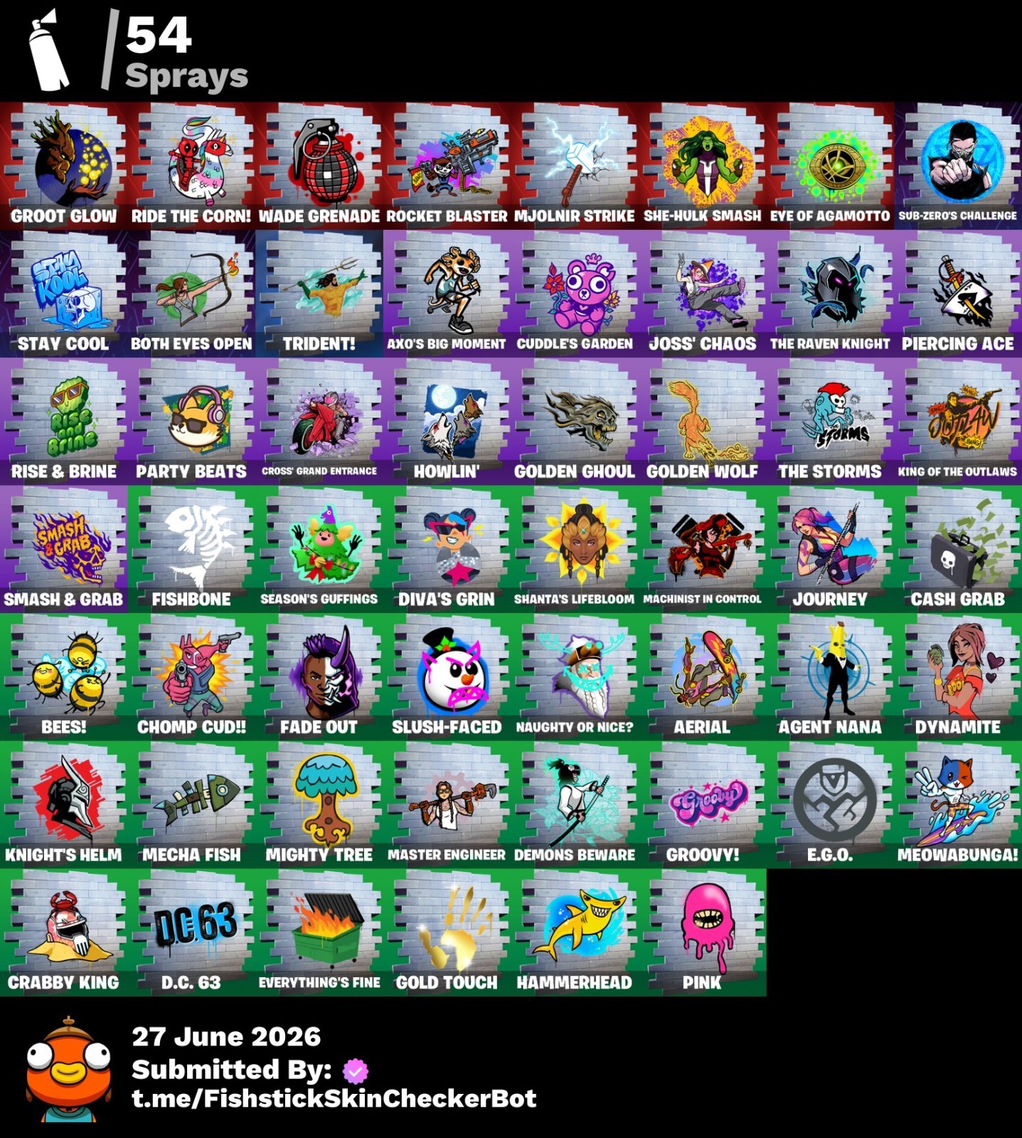 🔥47 Set: Gold Midas, Deadpool, Agent Peely, Meowscles, Skye, Jules, Laugh It UP