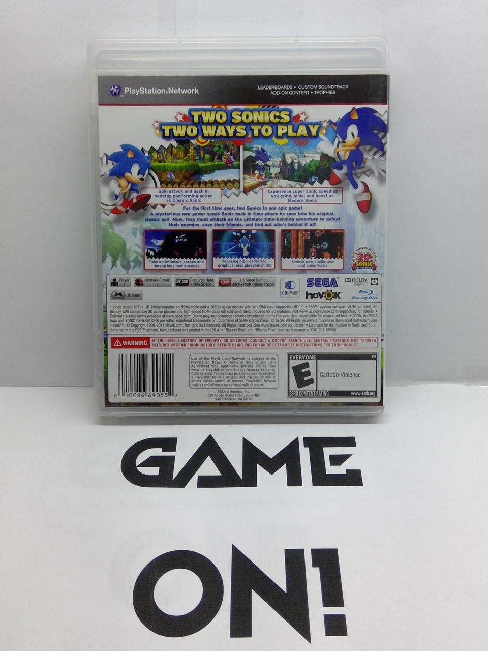 Sonic Generations (PlayStation 3, 2011) Complete w/ Manual – Fast Free Ship