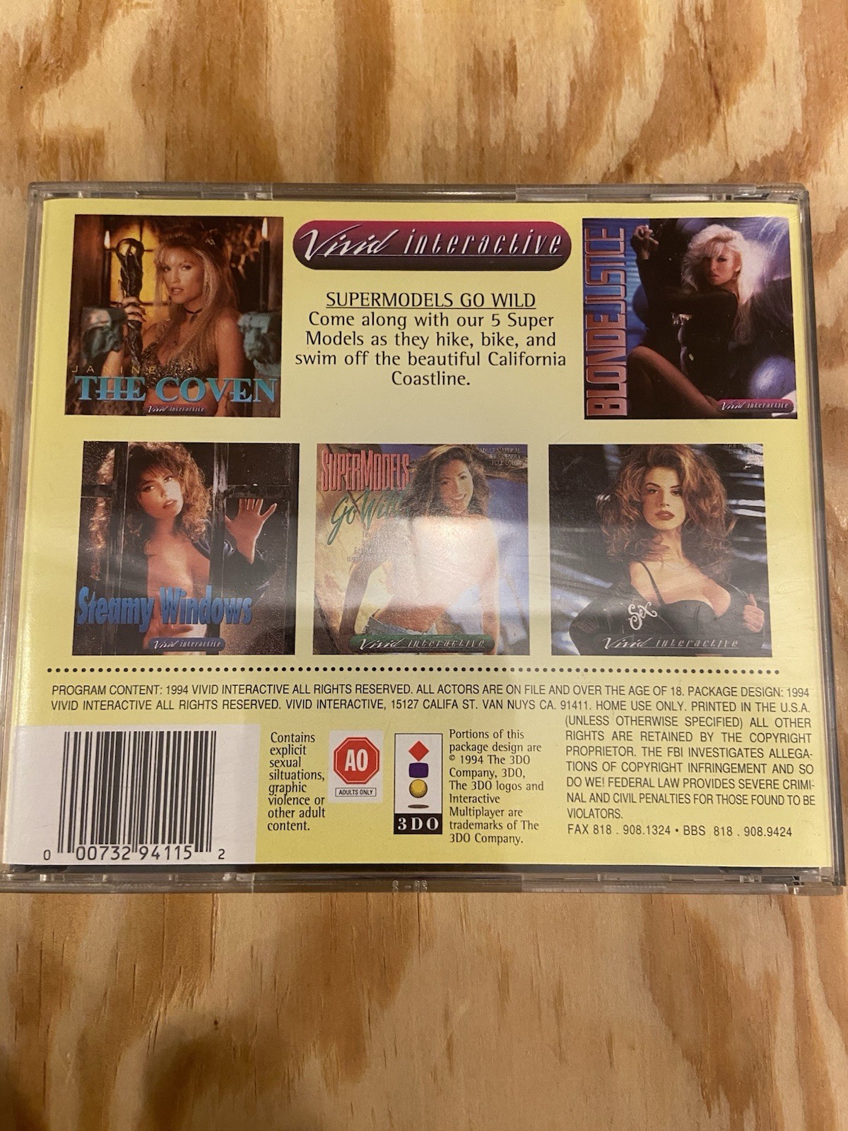 SuperModels Go Wild 3DO 1994 Vivid Video CD EX w/Case & Artwork NO SLIPCOVER