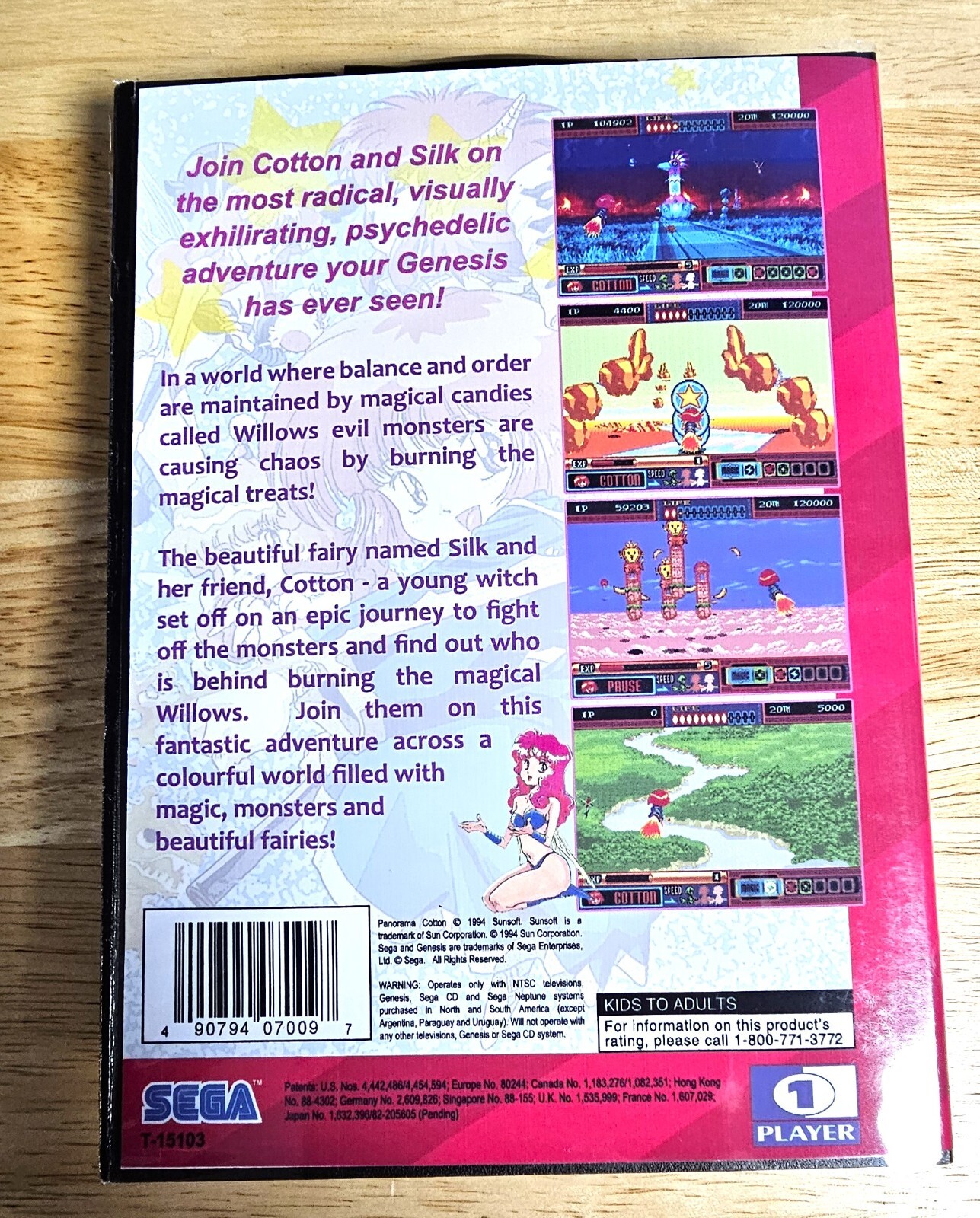 Panorama Cotton – 16 Bit MD Game, Case, Manual For Sega Mega Drive Genesis