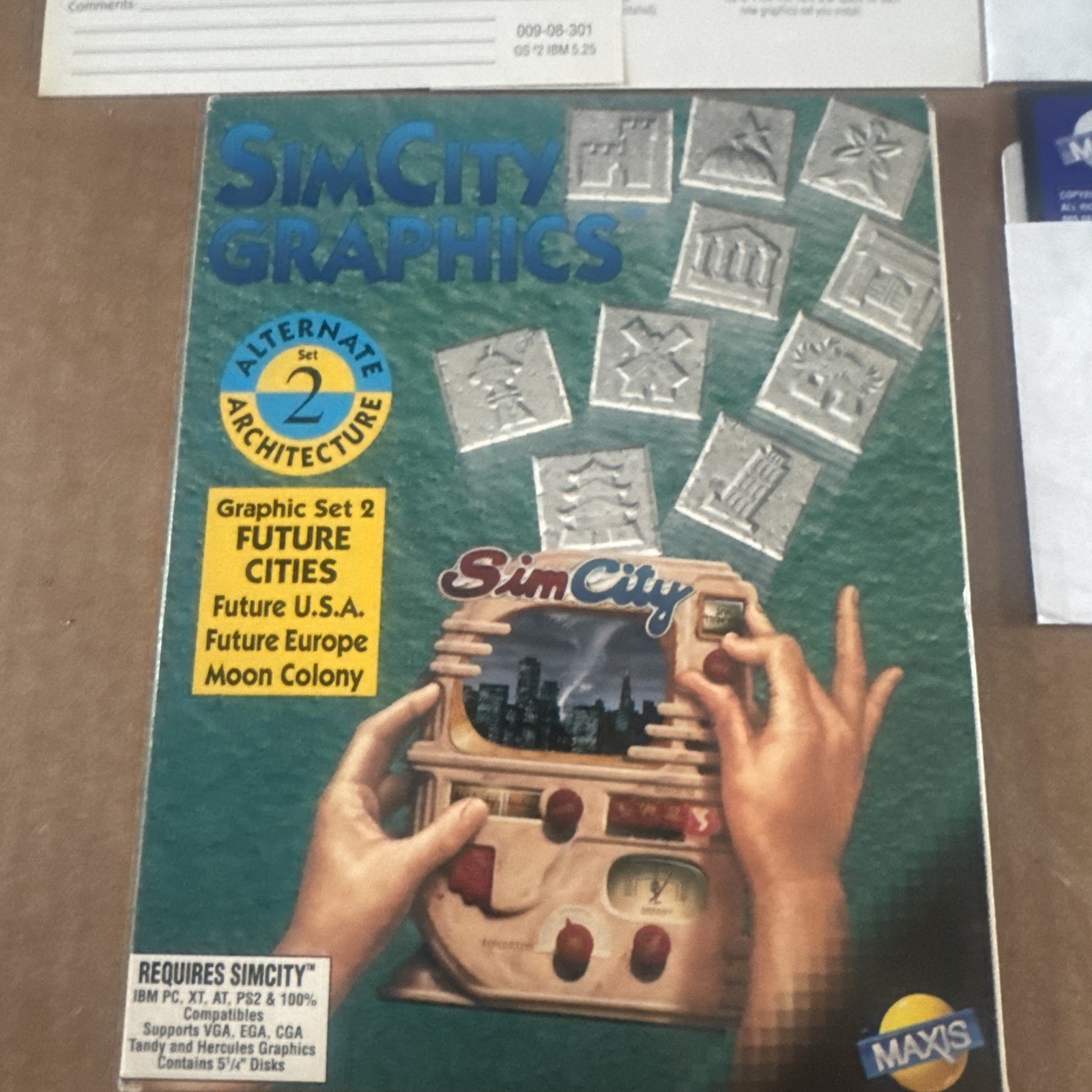Sim City Graphics Alternate Architecture Set 2 Future Cities 5.25″ IBM PC READ