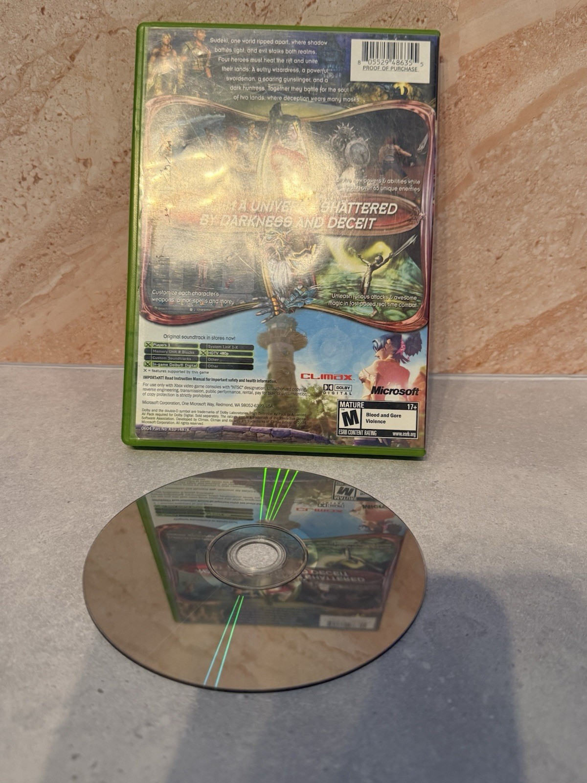 Microsoft Game Studios Sudeki Xbox 2004 Role Playing Action RPG M Manual