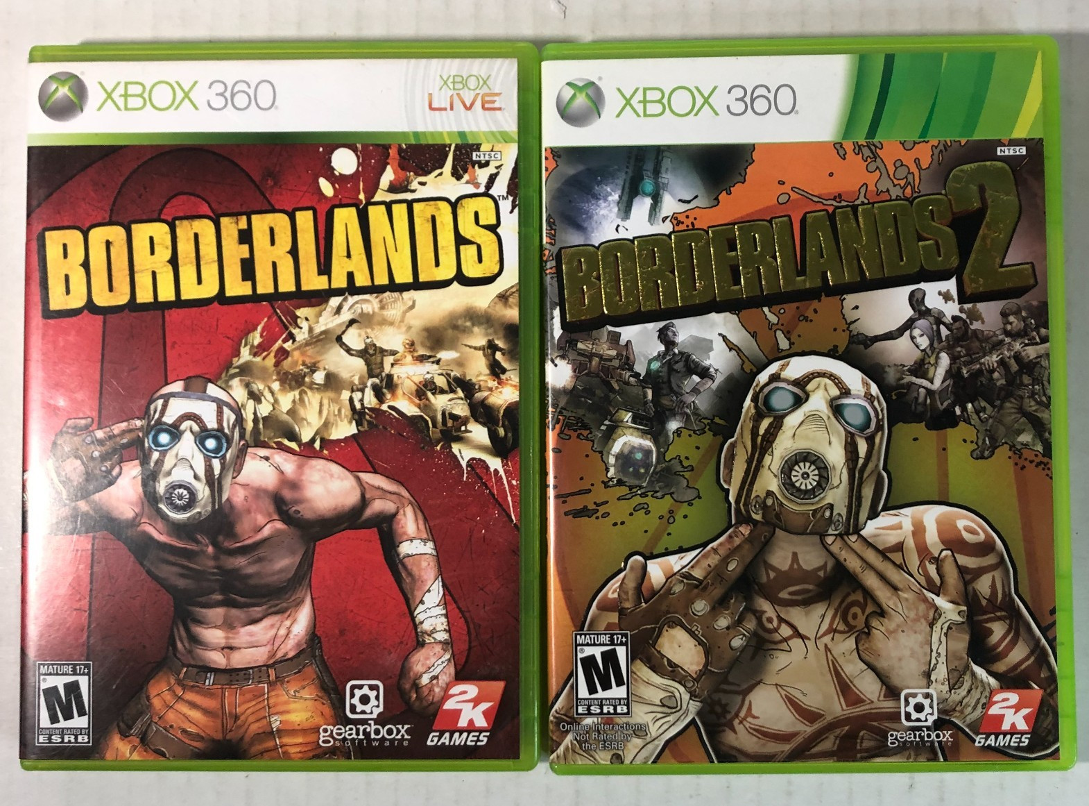 Borderlands 1 and 2 Microsoft Xbox 360 Video Game LOT Role Playing Shooter