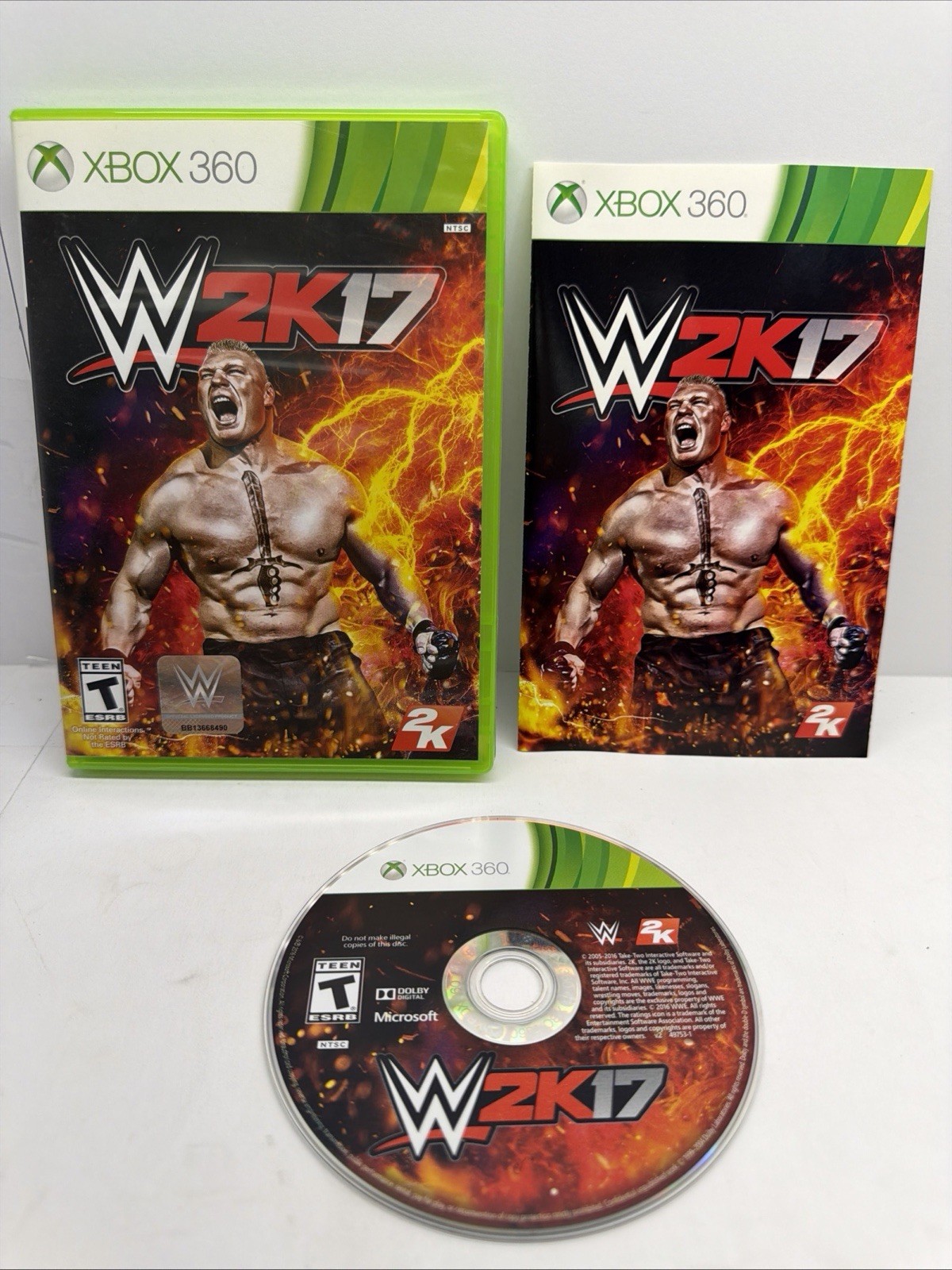 WWE 2K17 (Microsoft Xbox 360, 2016) CIB Complete in Box w/ Manual