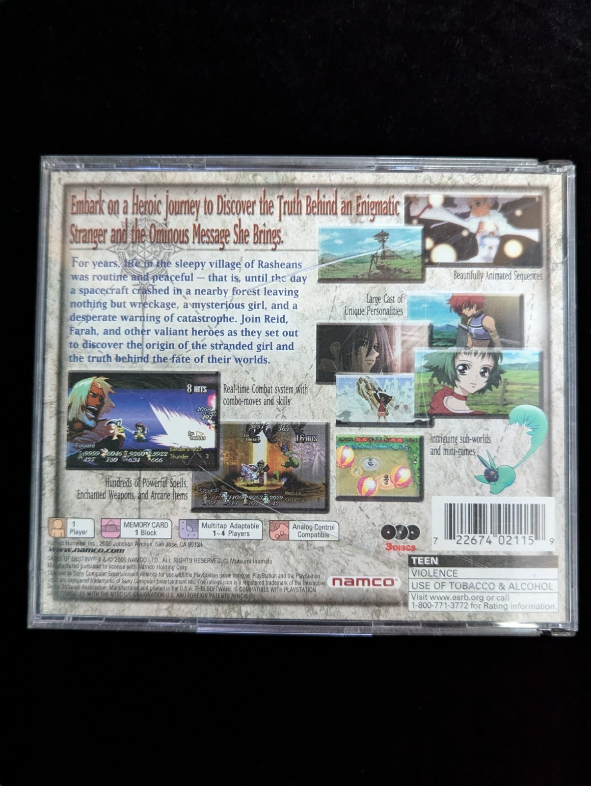 Tales of Destiny 2 Sony PlayStation 1 *No Manual* *Tested Working*