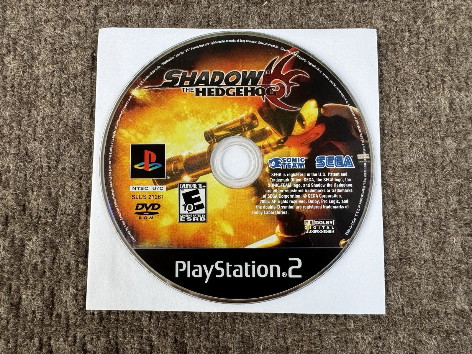 Shadow the Hedgehog (DISC ONLY) – Sony PS2 – Sega – Acceptable Condition